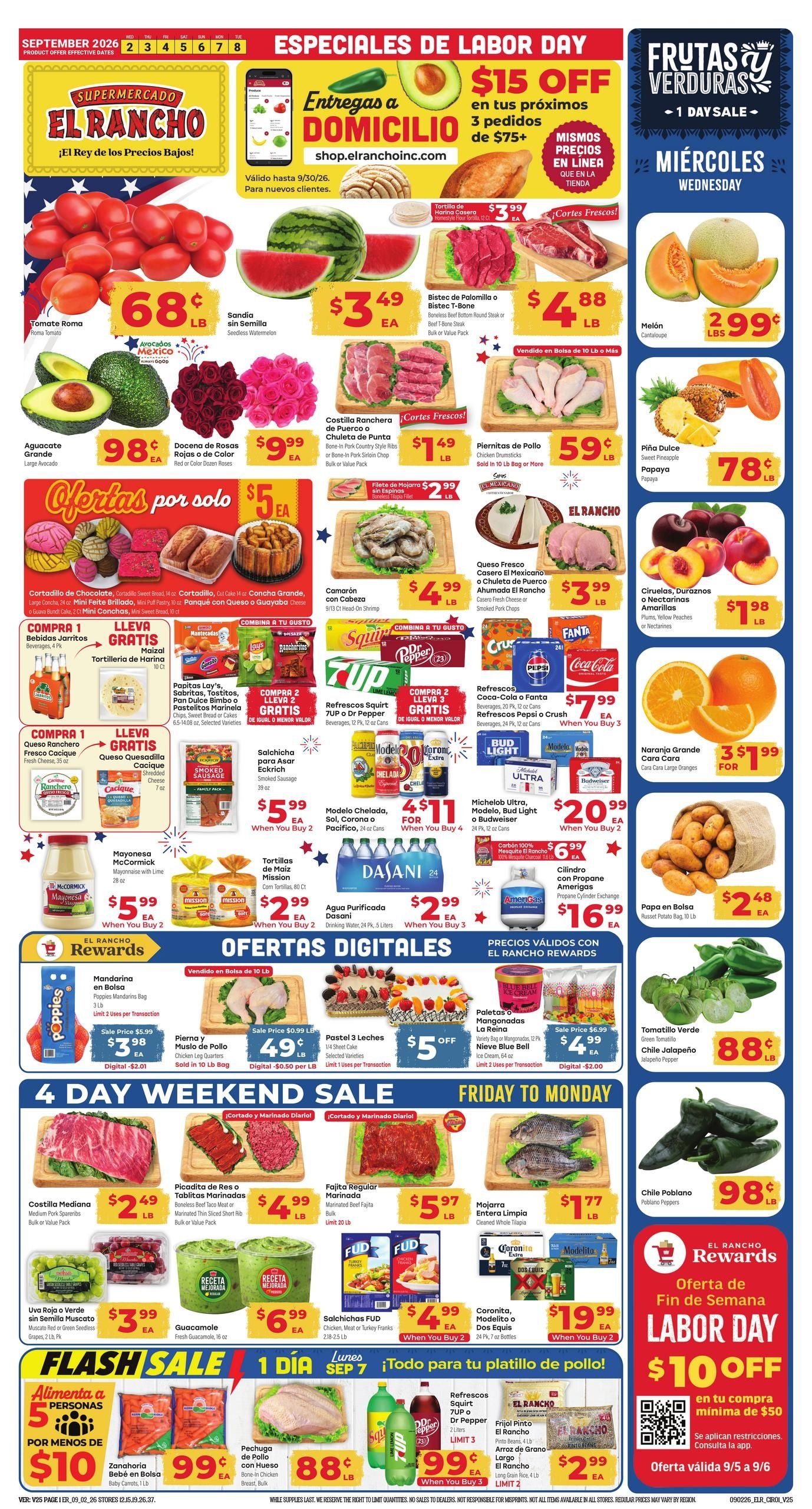 El Rancho Supermercado (Denton Area, TX) Weekly Ad September 2 - 8, 2026