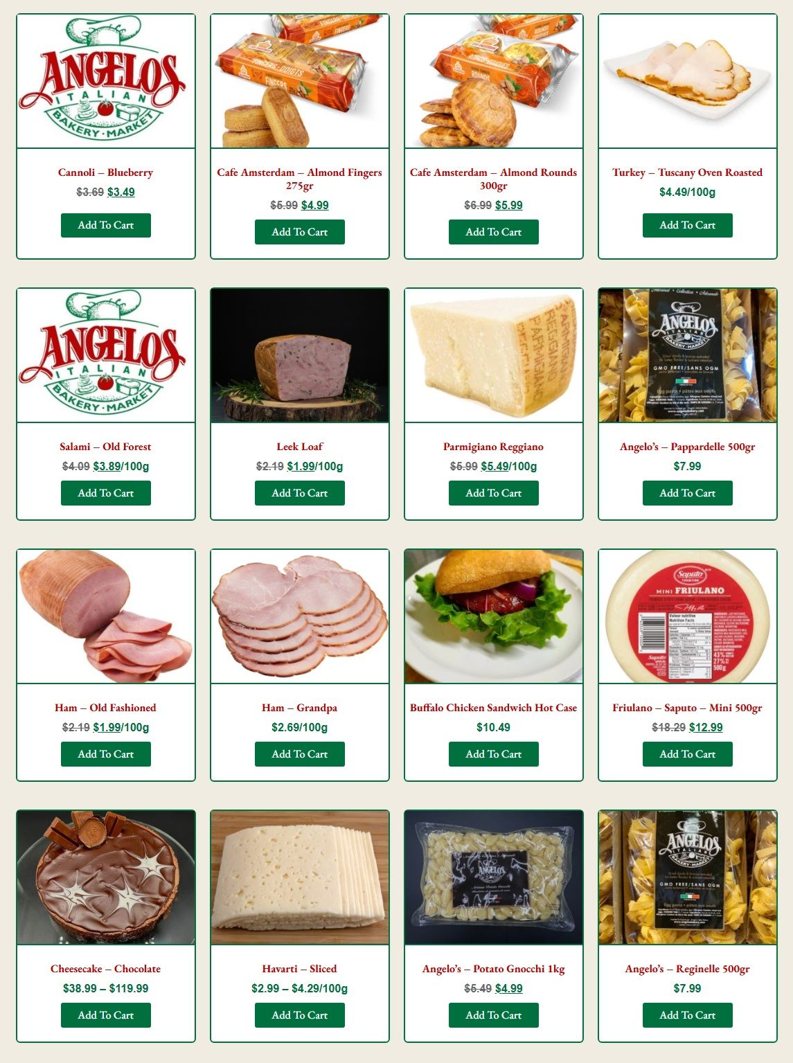 Angelo's Italian Bakery Monthly Specials September 1 to 30