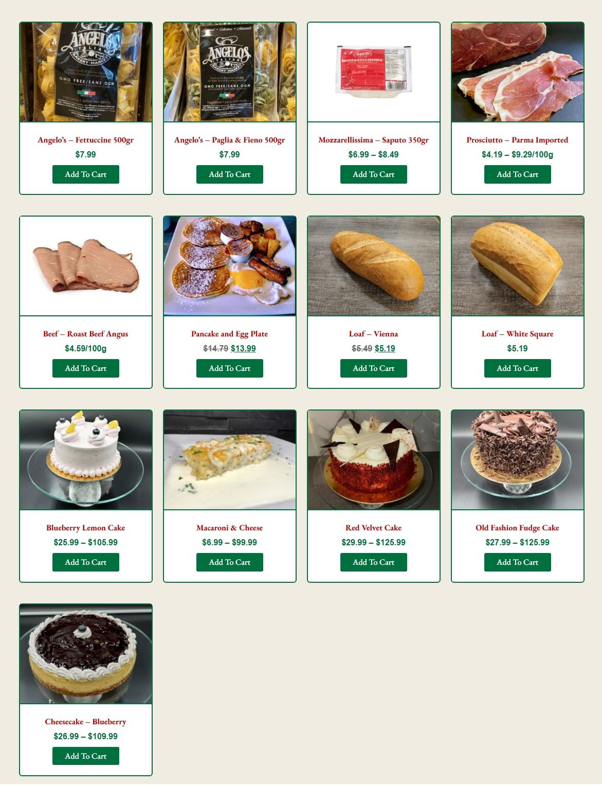 Angelo's Italian Bakery Monthly Specials September 1 to 30