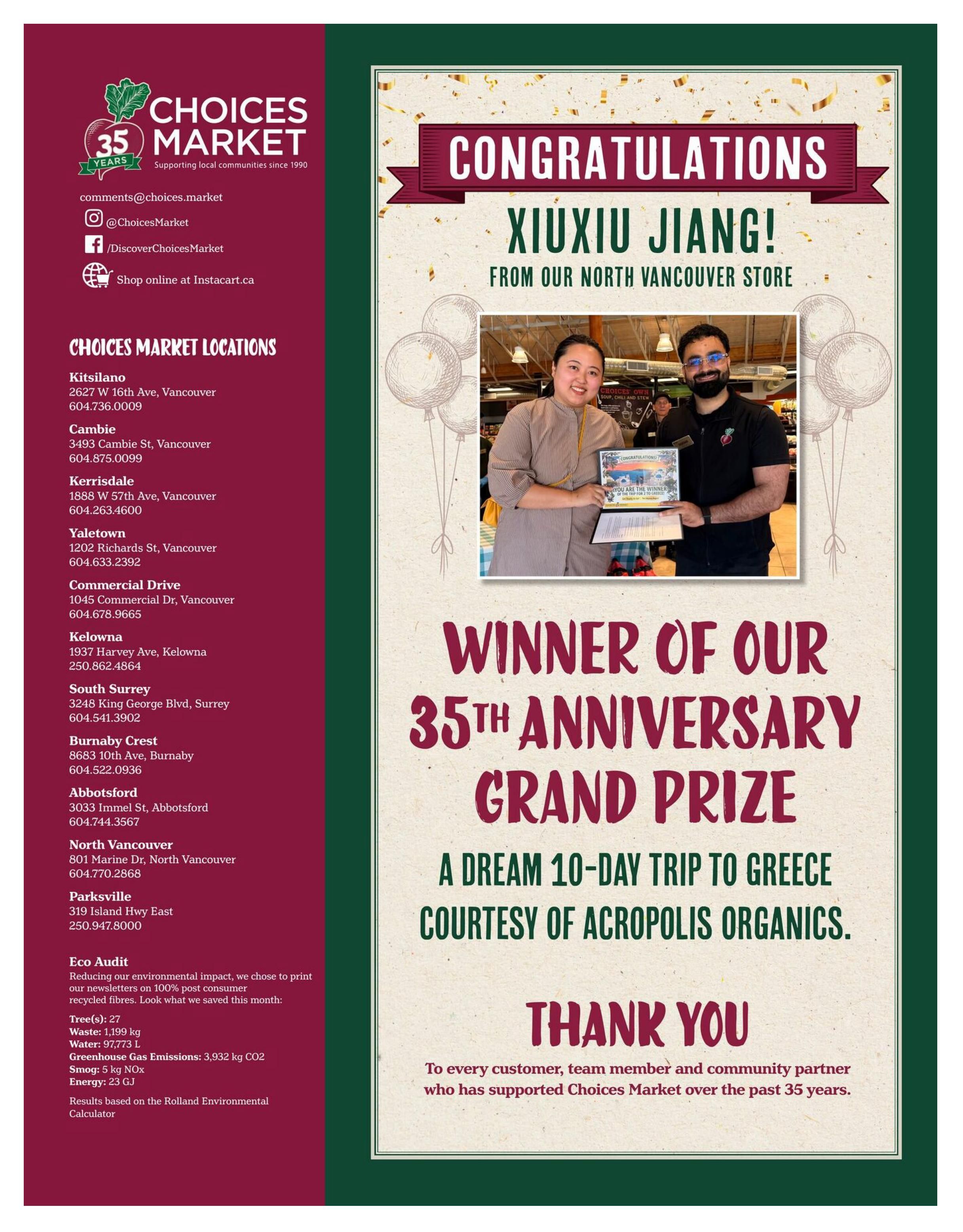 Choices Market HeartBeet Monthly Flyer September 1 to 30