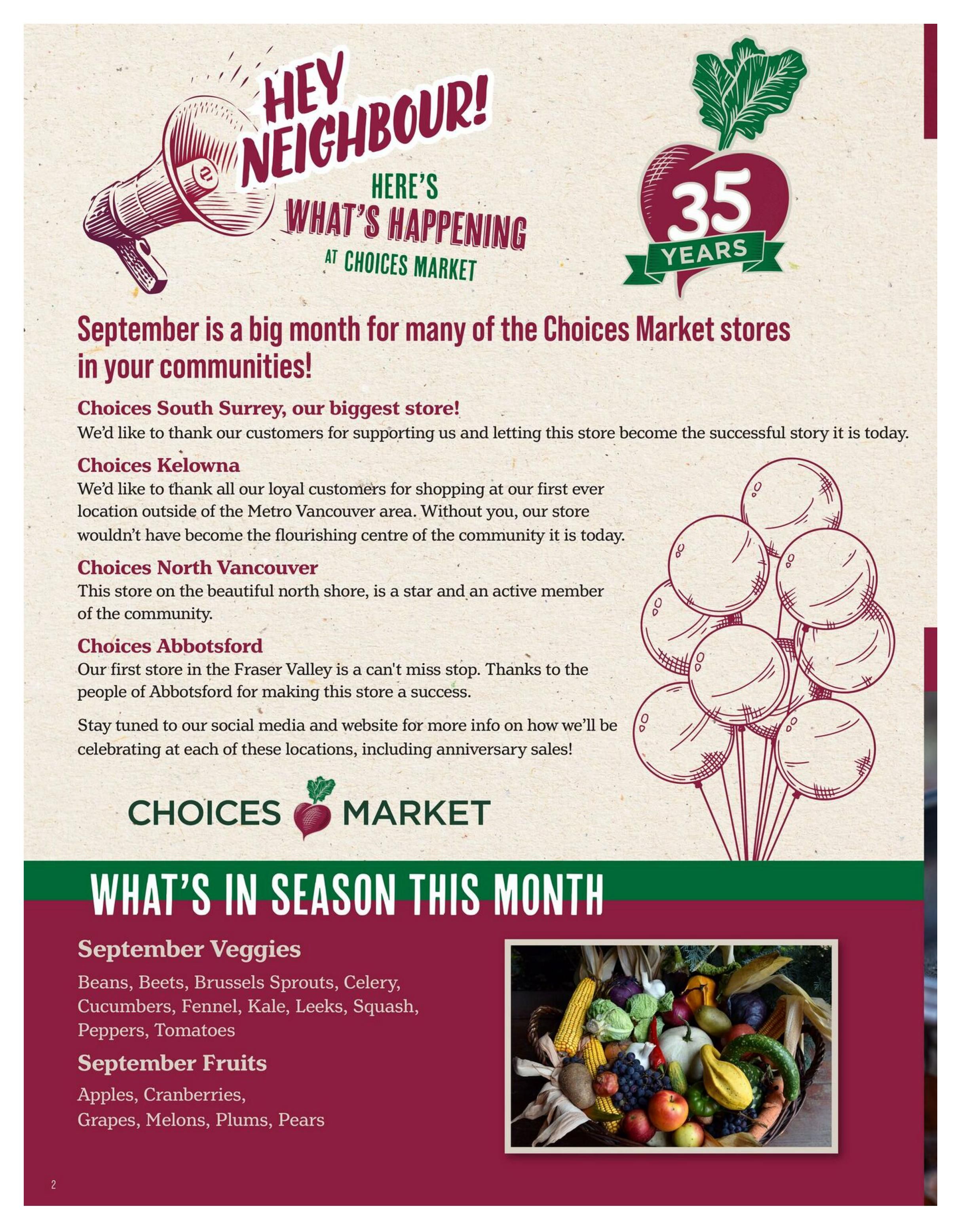 Choices Market HeartBeet Monthly Flyer September 1 to 30