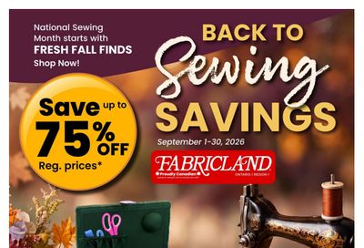 Fabricland (ON) Flyer September 1 to 30
