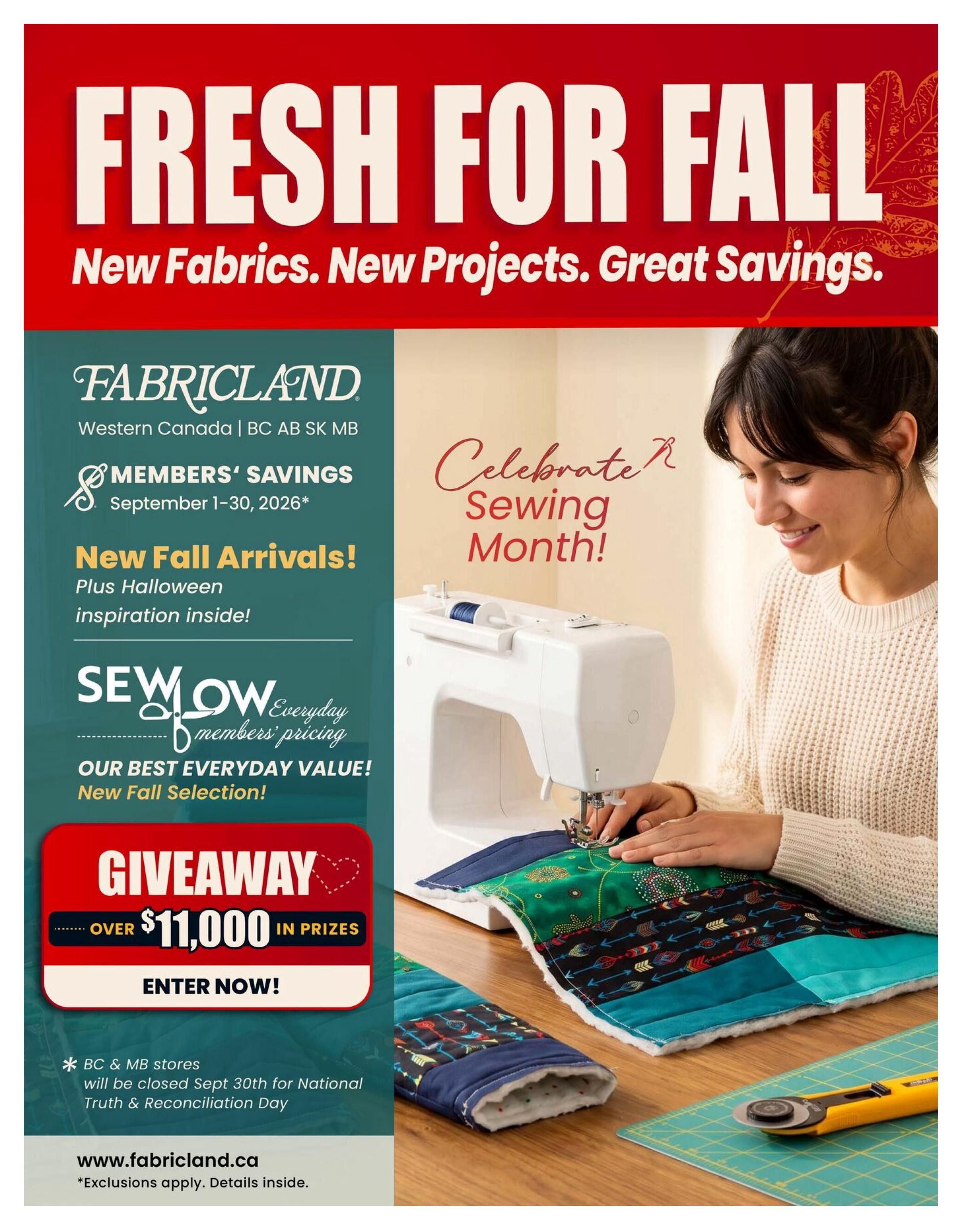 Fabricland (West) Flyer September 1 to 30