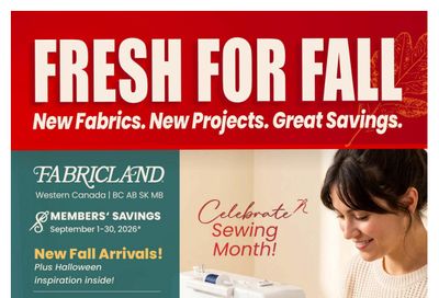 Fabricland (West) Flyer September 1 to 30