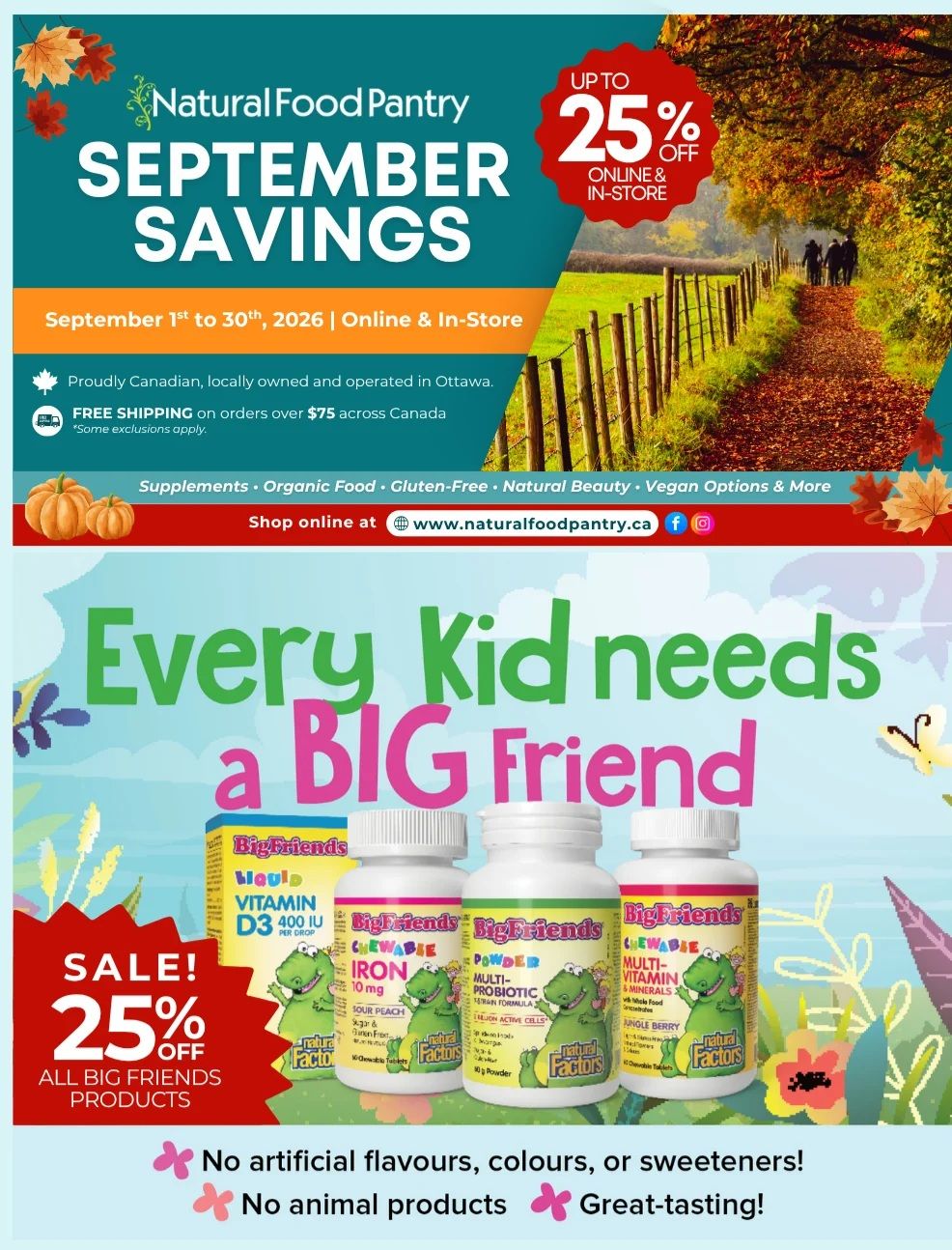 Natural Food Pantry Flyer September 1 to 30