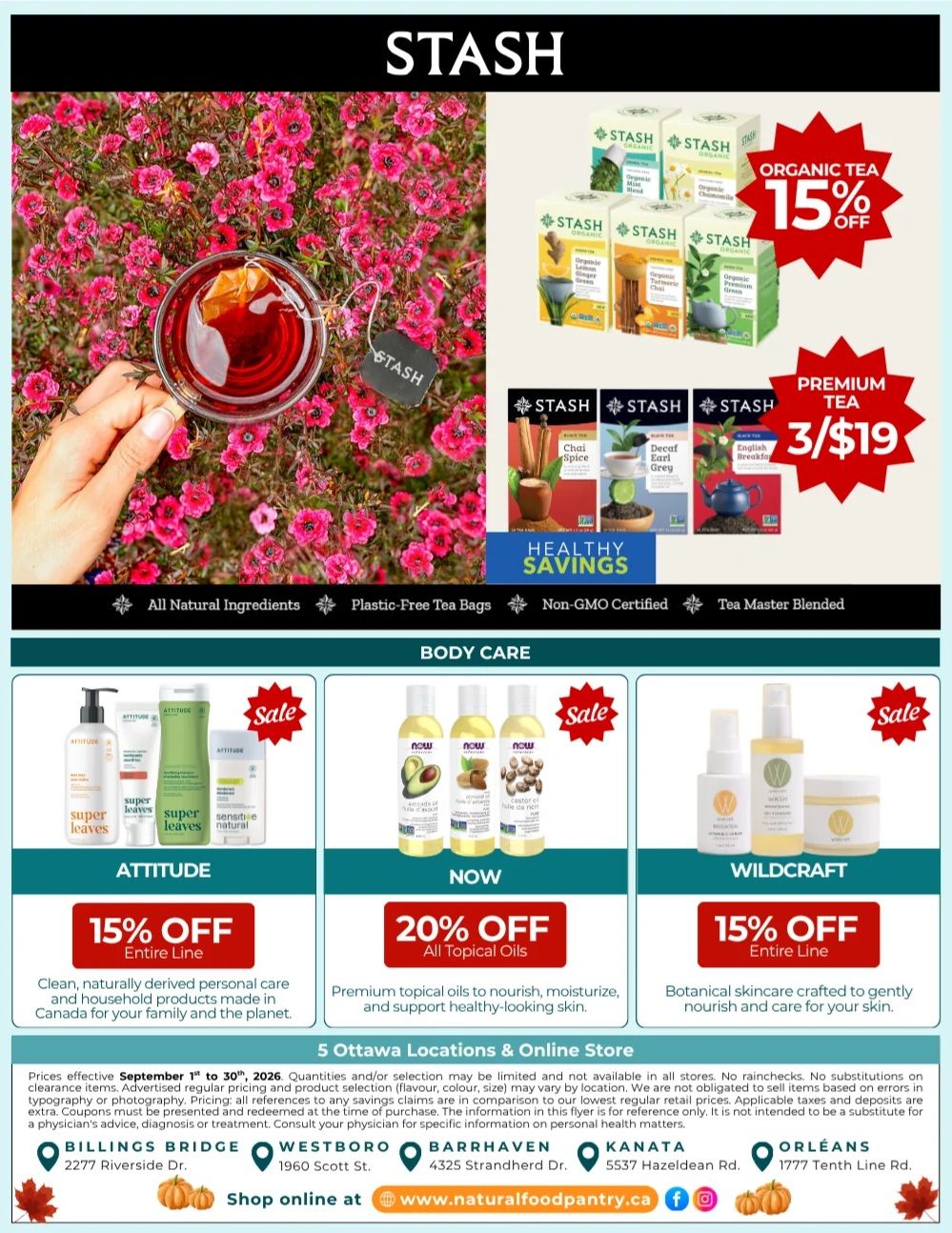 Natural Food Pantry Flyer September 1 to 30