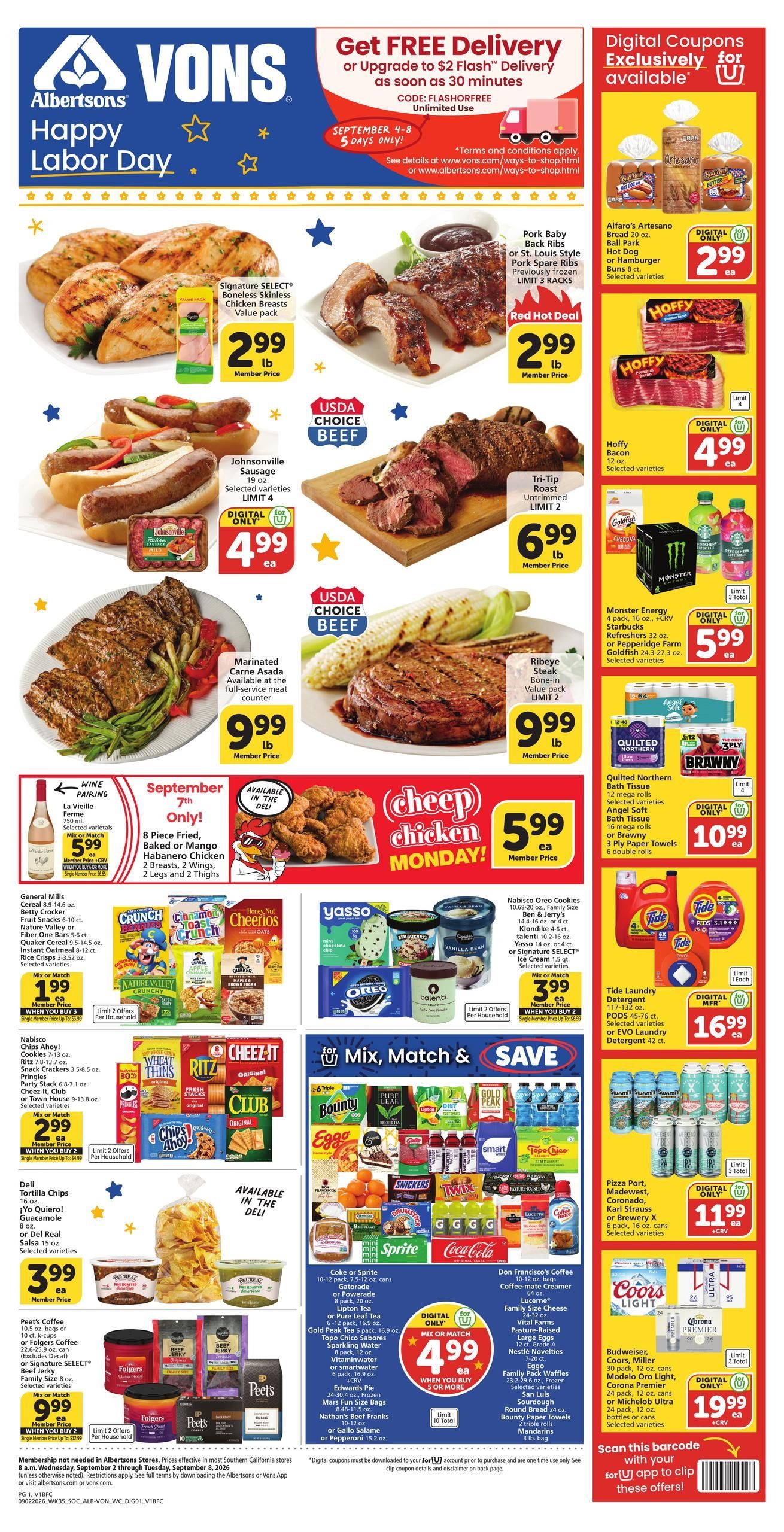 Albertsons (Alhambra Area, CA) Weekly Ad September 2 - 8, 2026