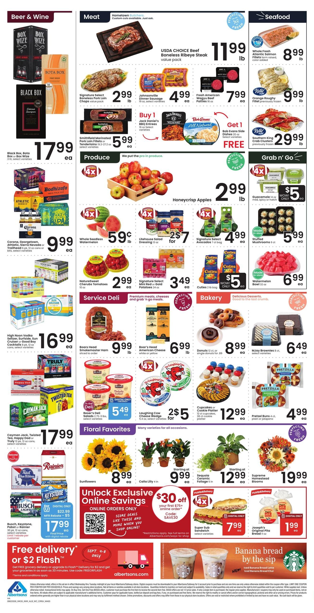 Albertsons (Bellevue Area, ID) Weekly Ad September 2 - 8, 2026