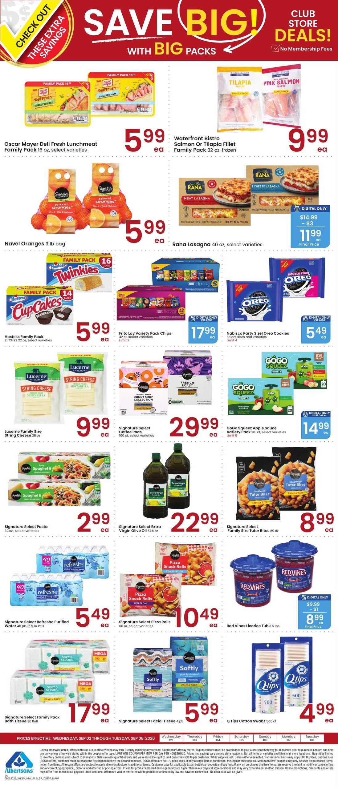 Albertsons (Driggs Area, ID) Weekly Ad September 2 - 8, 2026