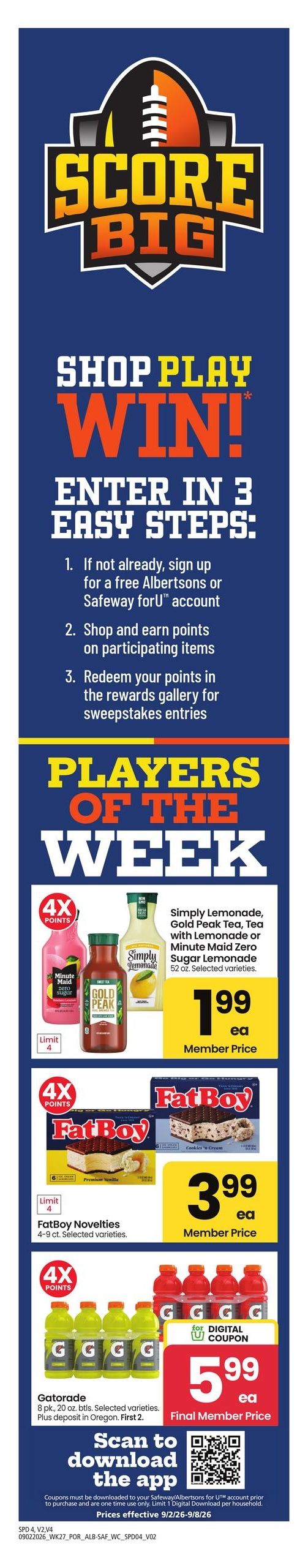 Albertsons (Vancouver Area, WA) Weekly Ad September 2 - 8, 2026