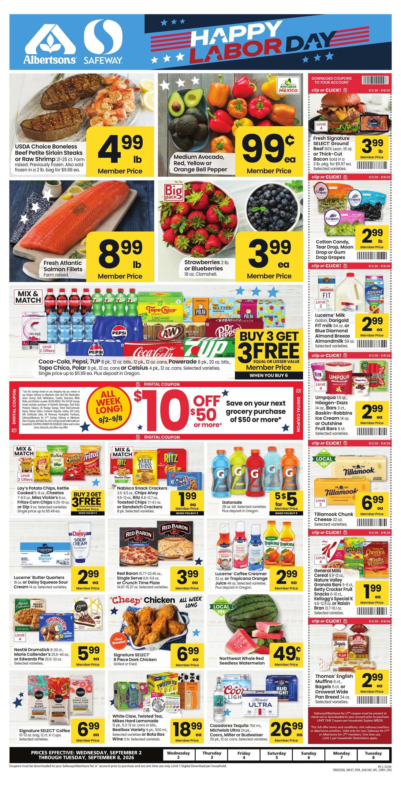 Albertsons (Vancouver Area, WA) Weekly Ad September 2 - 8, 2026
