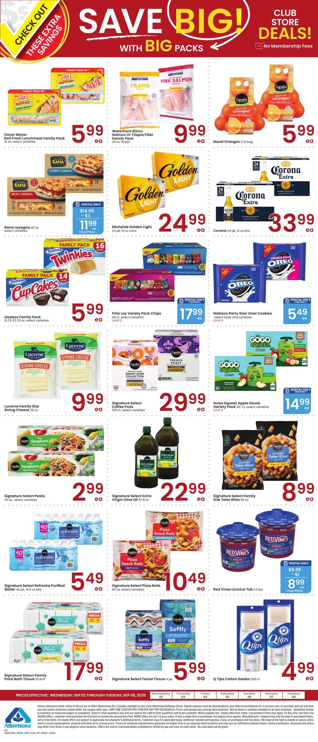 Albertsons (Williston Area, ND) Weekly Ad September 2 - 8, 2026