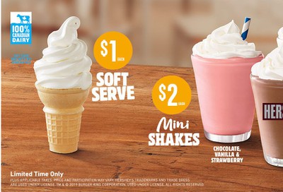 Burger King Canada Mini Shake & Ice Cream, Valid for Limited Time