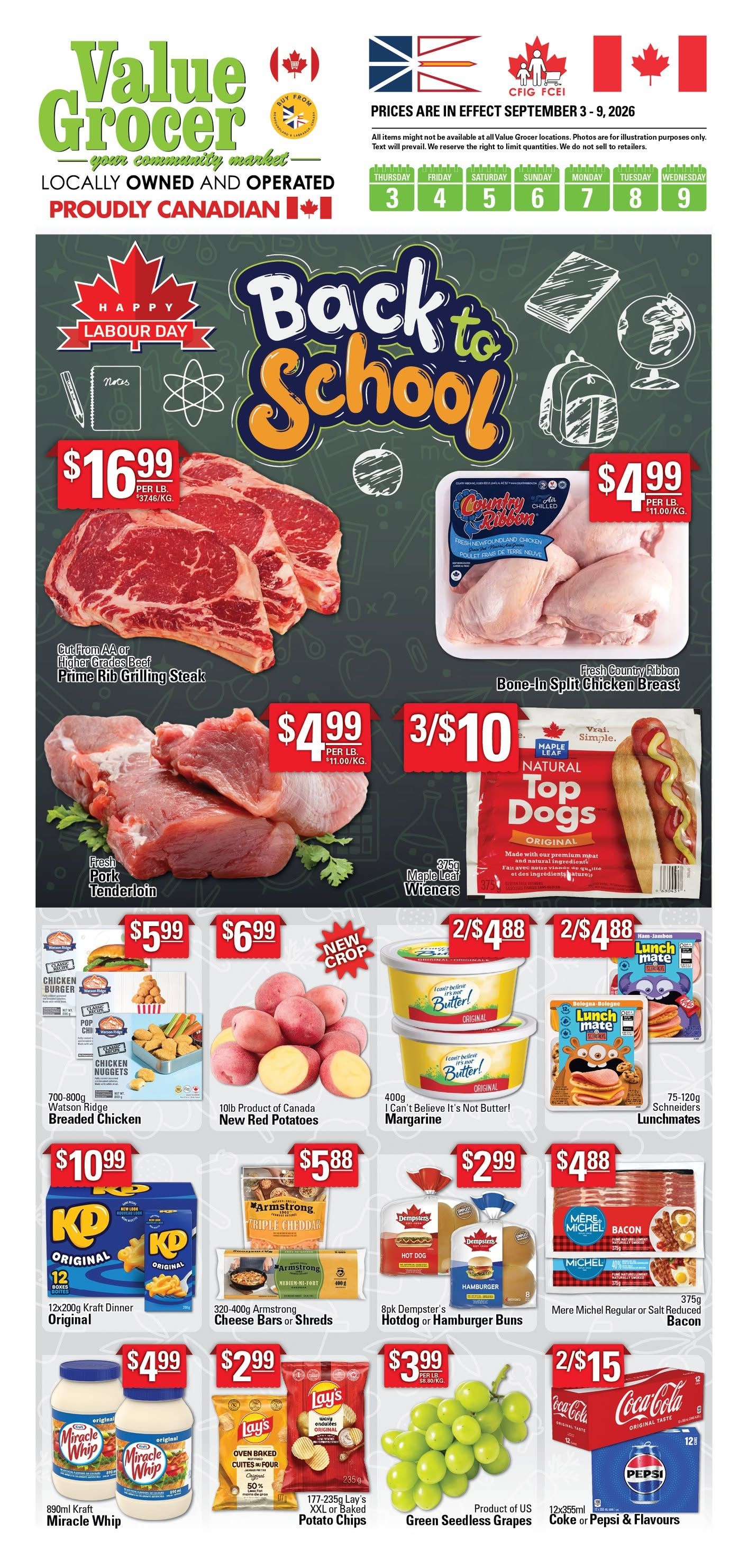 Value Grocer Flyer September 3 to 9