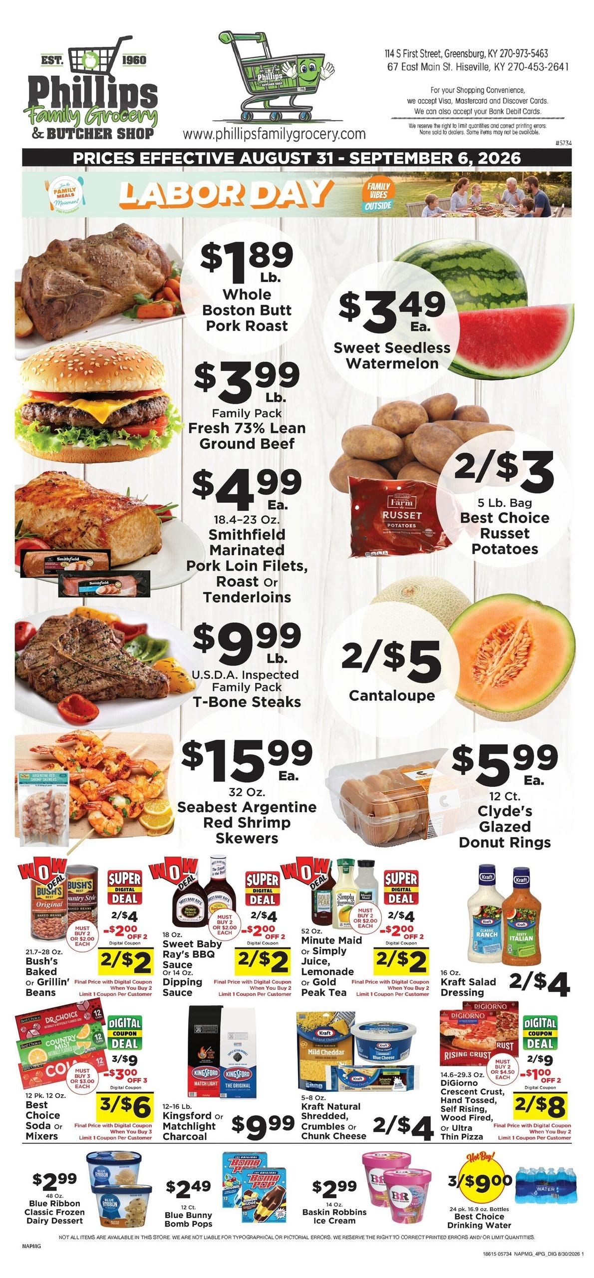 Phillips Family IGA Weekly Ad August 31 - September 6, 2026