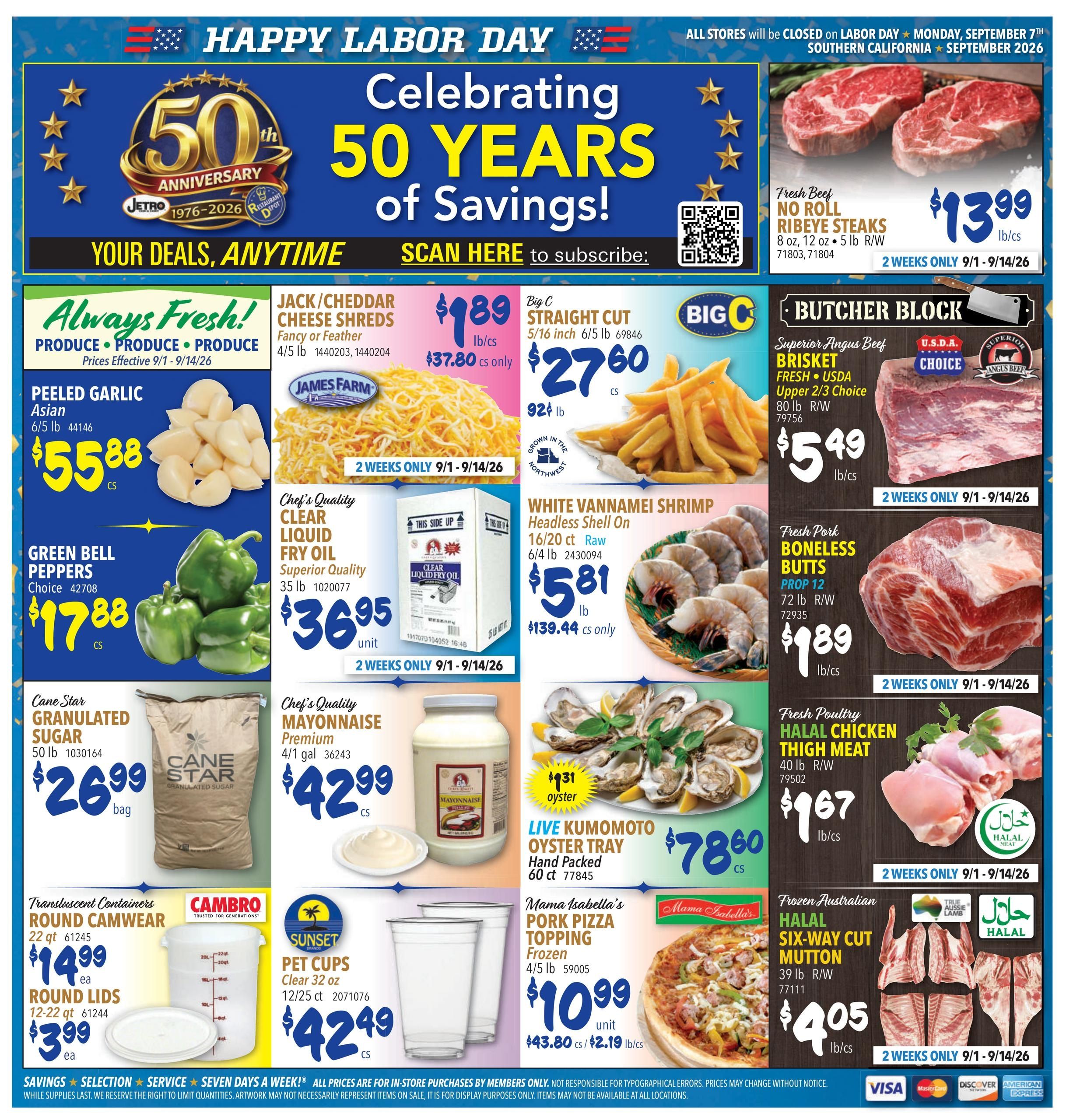 Restaurant Depot (Alhambra Area, CA) Weekly Ad September 1 - 30, 2026