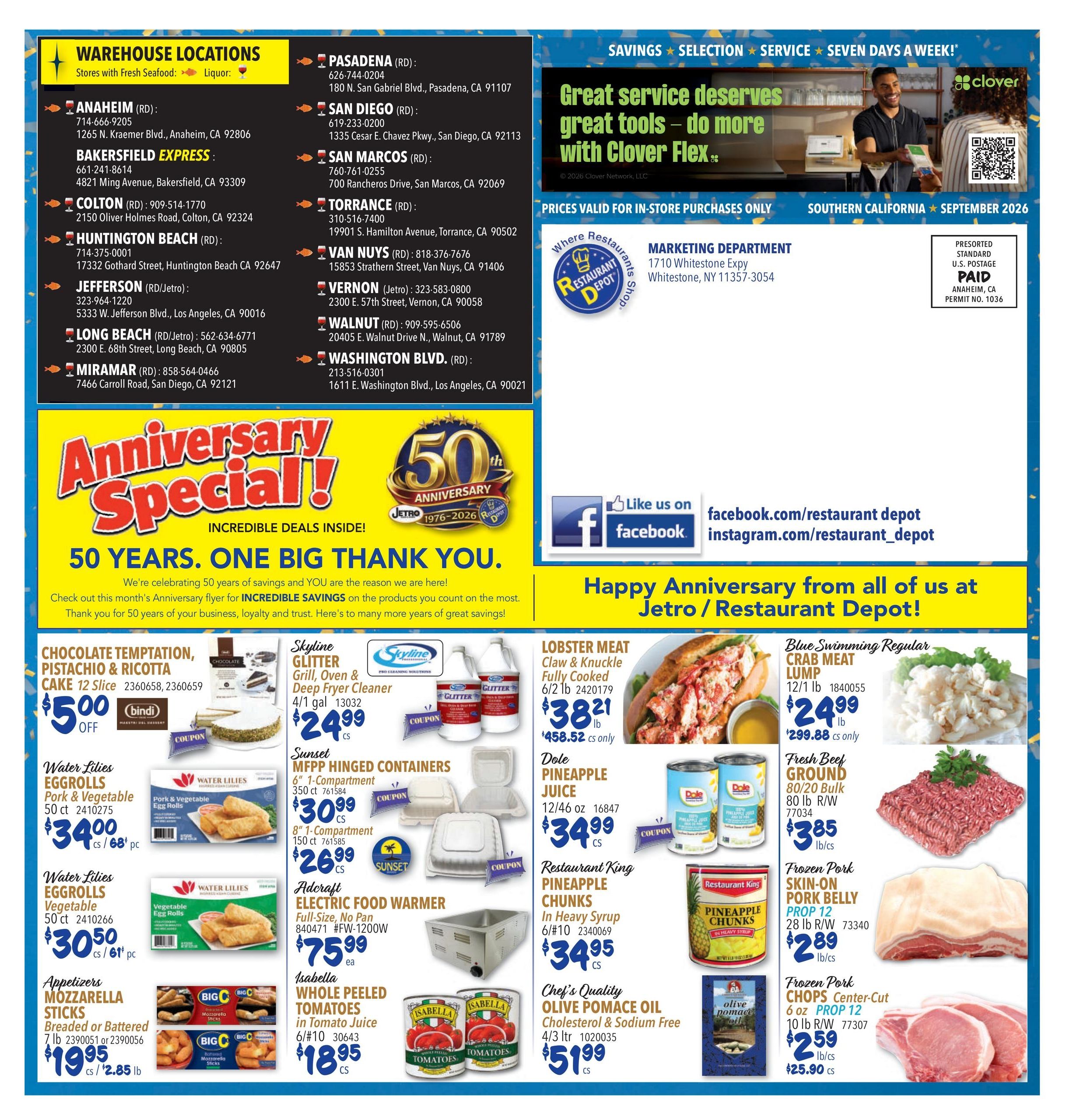 Restaurant Depot (Alhambra Area, CA) Weekly Ad September 1 - 30, 2026