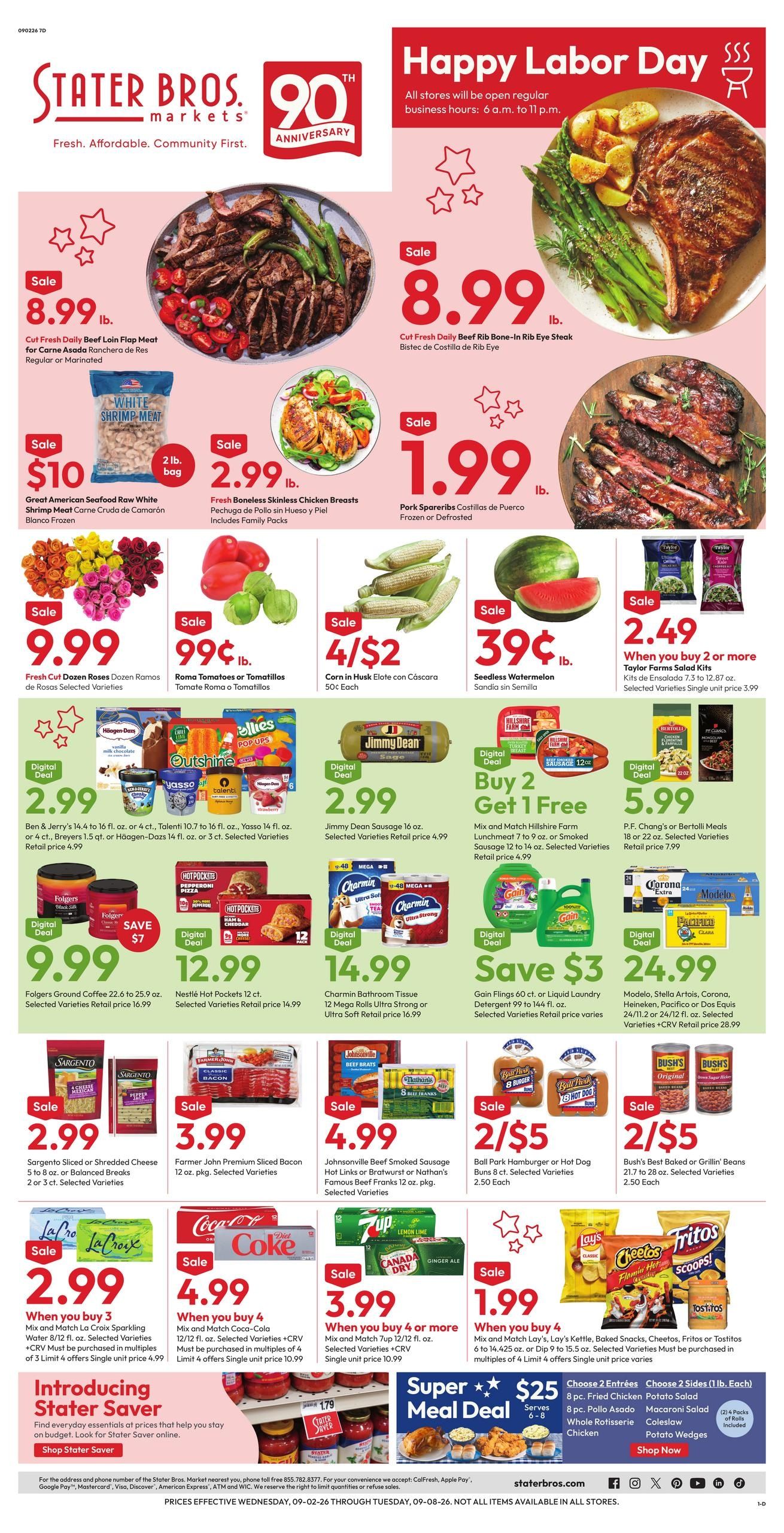 Stater Bros. Markets (Alhambra Area, CA) Weekly Ad September 2 - 8, 2026