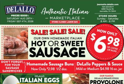 DeLallo Italian Marketplace Weekly Ad August 29 - September 4, 2026