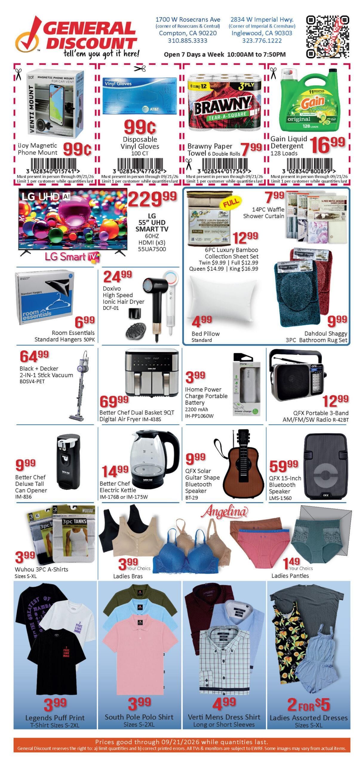 General Discount Weekly Ad September 1 - 30, 2026
