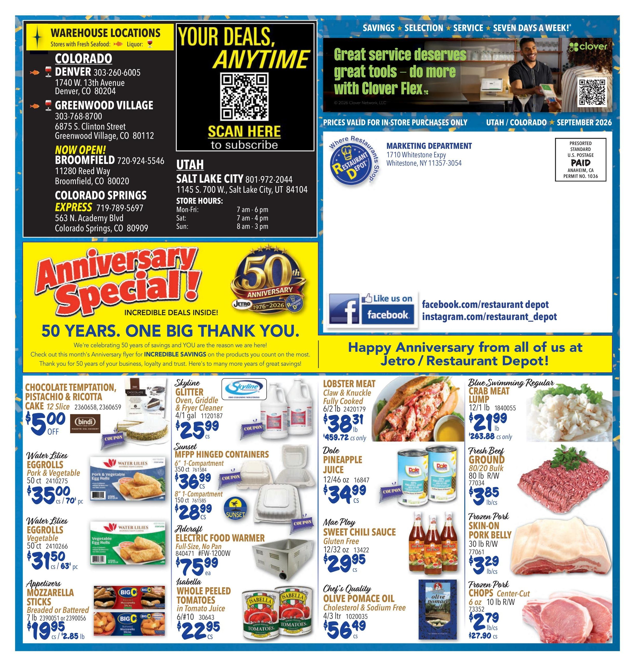 Restaurant Depot (Arvada Area, CO) Weekly Ad September 1 - 30, 2026