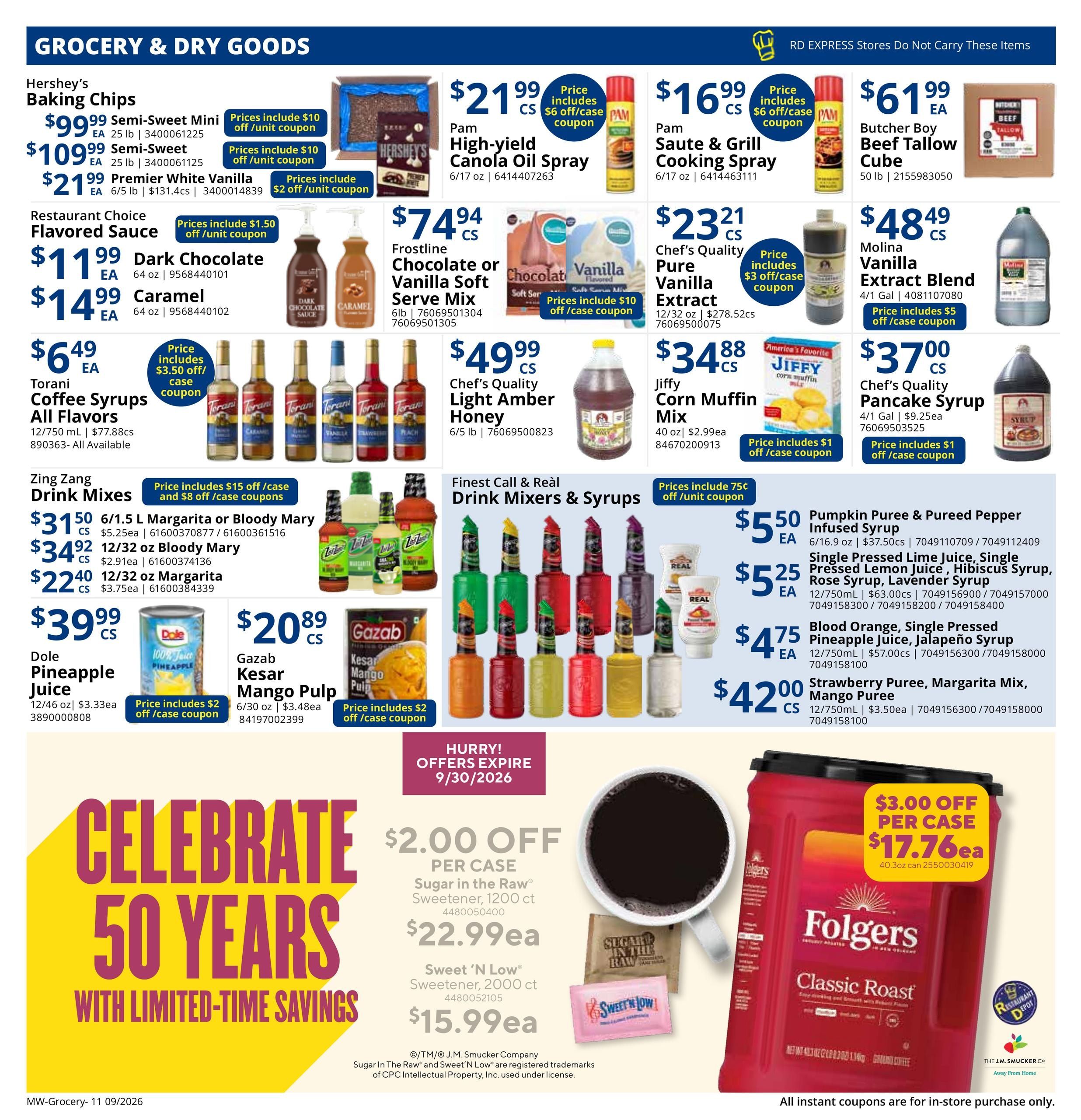 Restaurant Depot (Addison Area, IL) Weekly Ad September 1 - 30, 2026