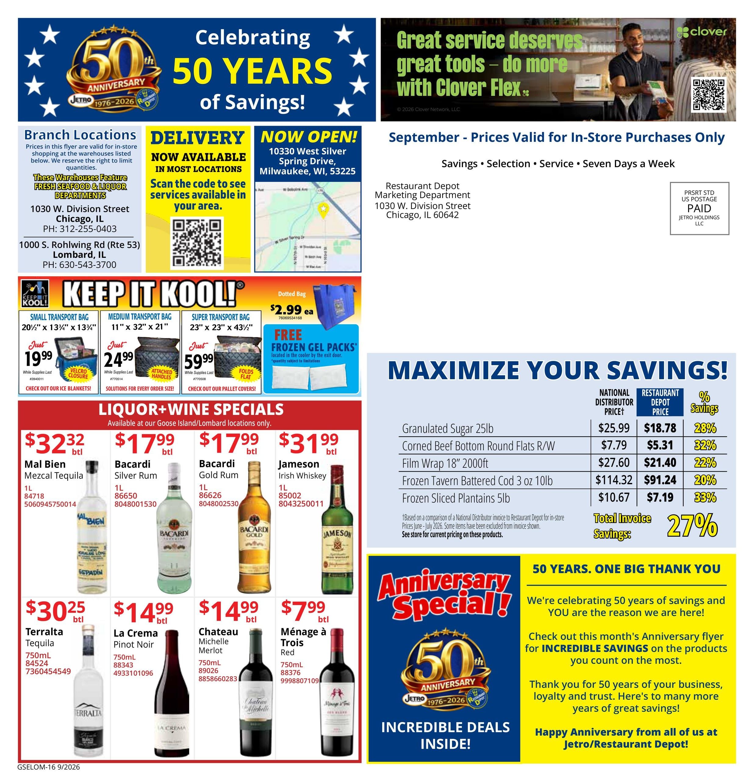 Restaurant Depot (Addison Area, IL) Weekly Ad September 1 - 30, 2026