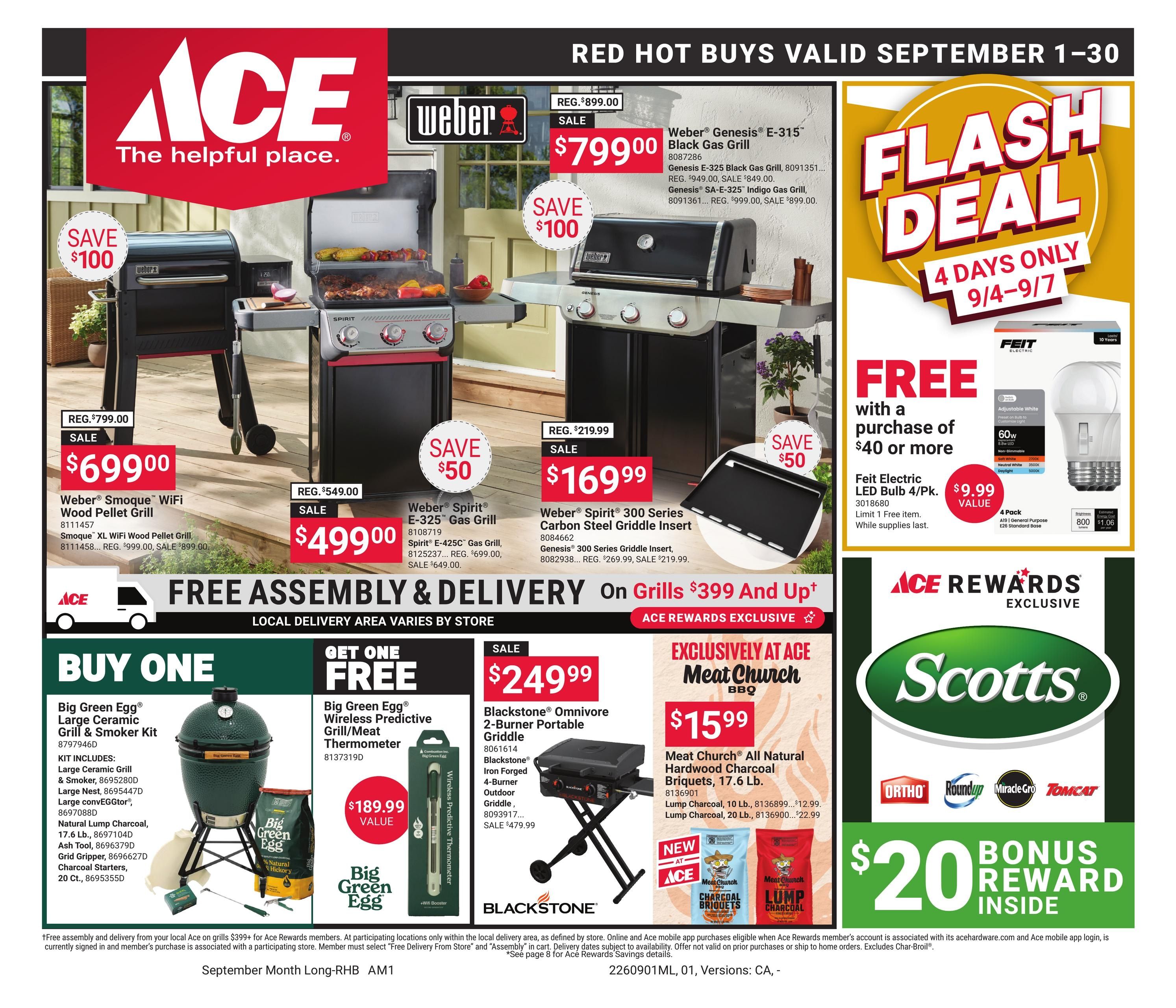 Ace Hardware (Alhambra Area, CA) Red Hot Buys Weekly Ad September 1 - 30, 2026