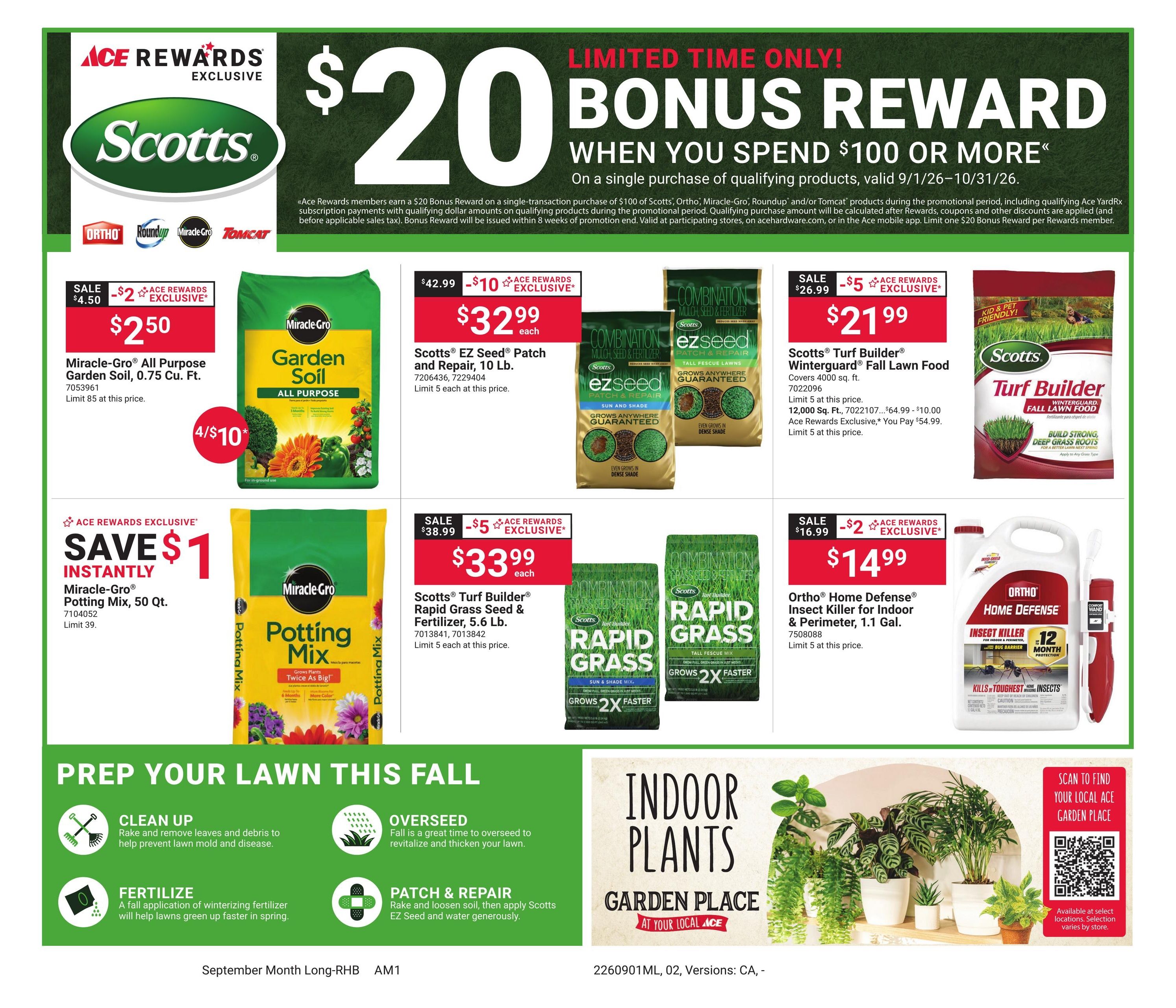 Ace Hardware (Alhambra Area, CA) Red Hot Buys Weekly Ad September 1 - 30, 2026