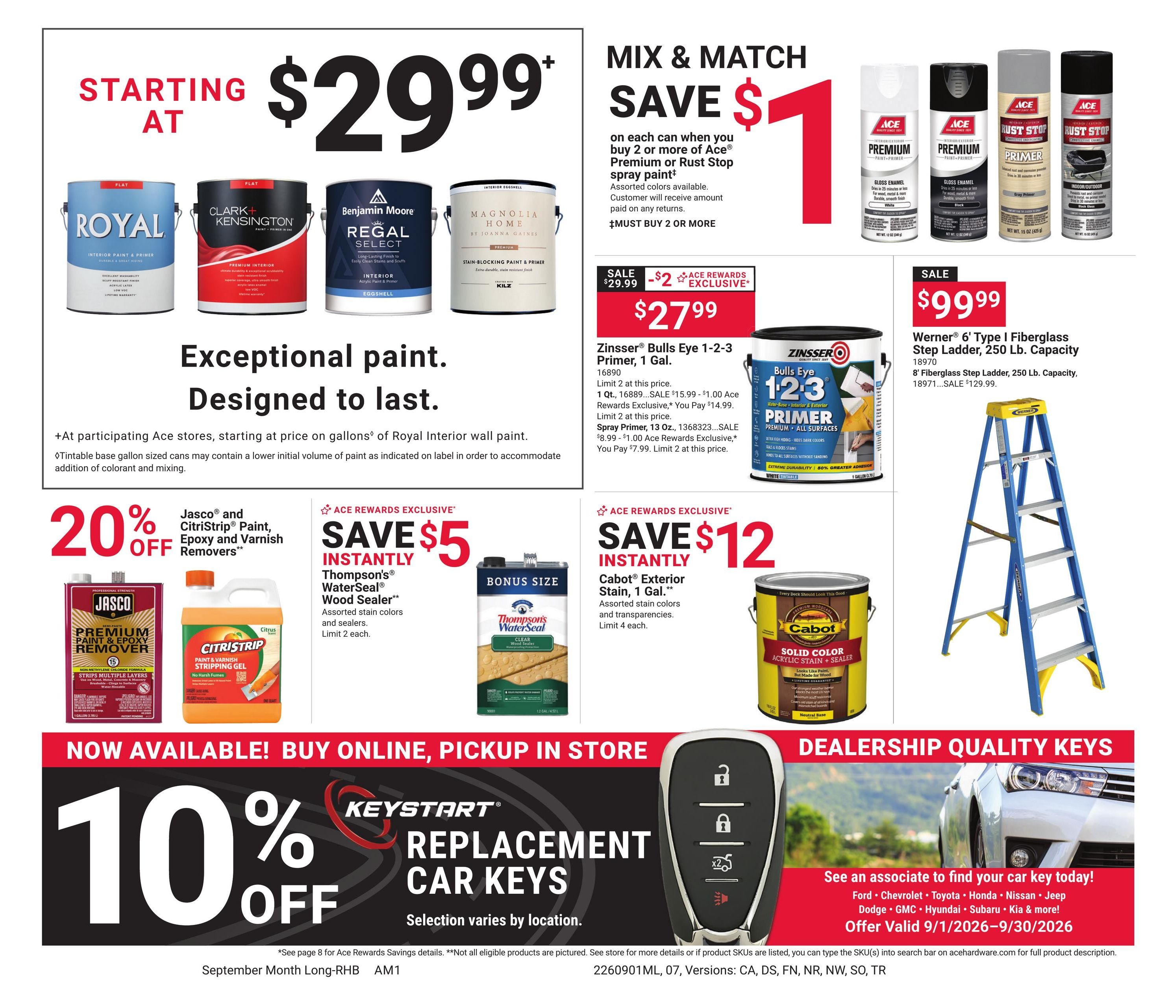 Ace Hardware (Alhambra Area, CA) Red Hot Buys Weekly Ad September 1 - 30, 2026