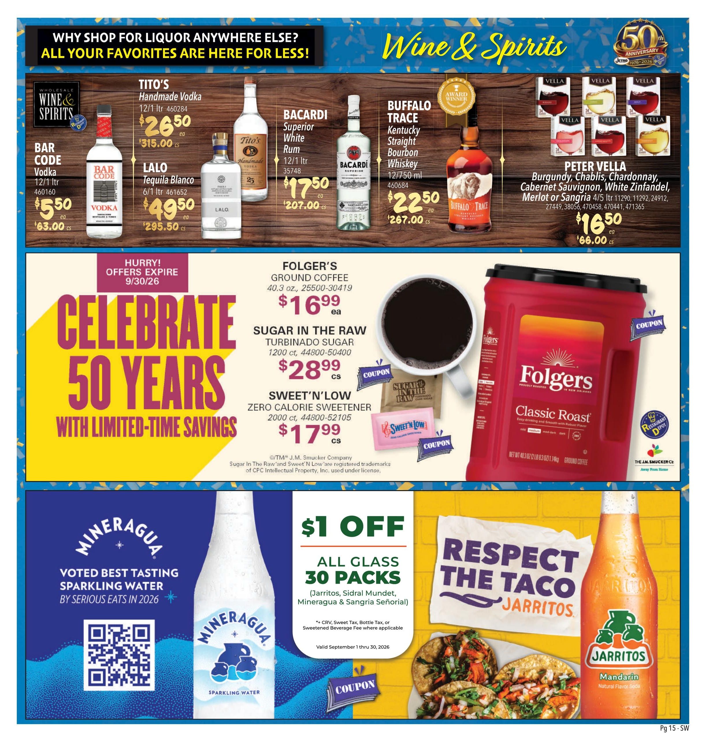 Restaurant Depot (Avondale Area, AZ) Weekly Ad September 1 - 30, 2026