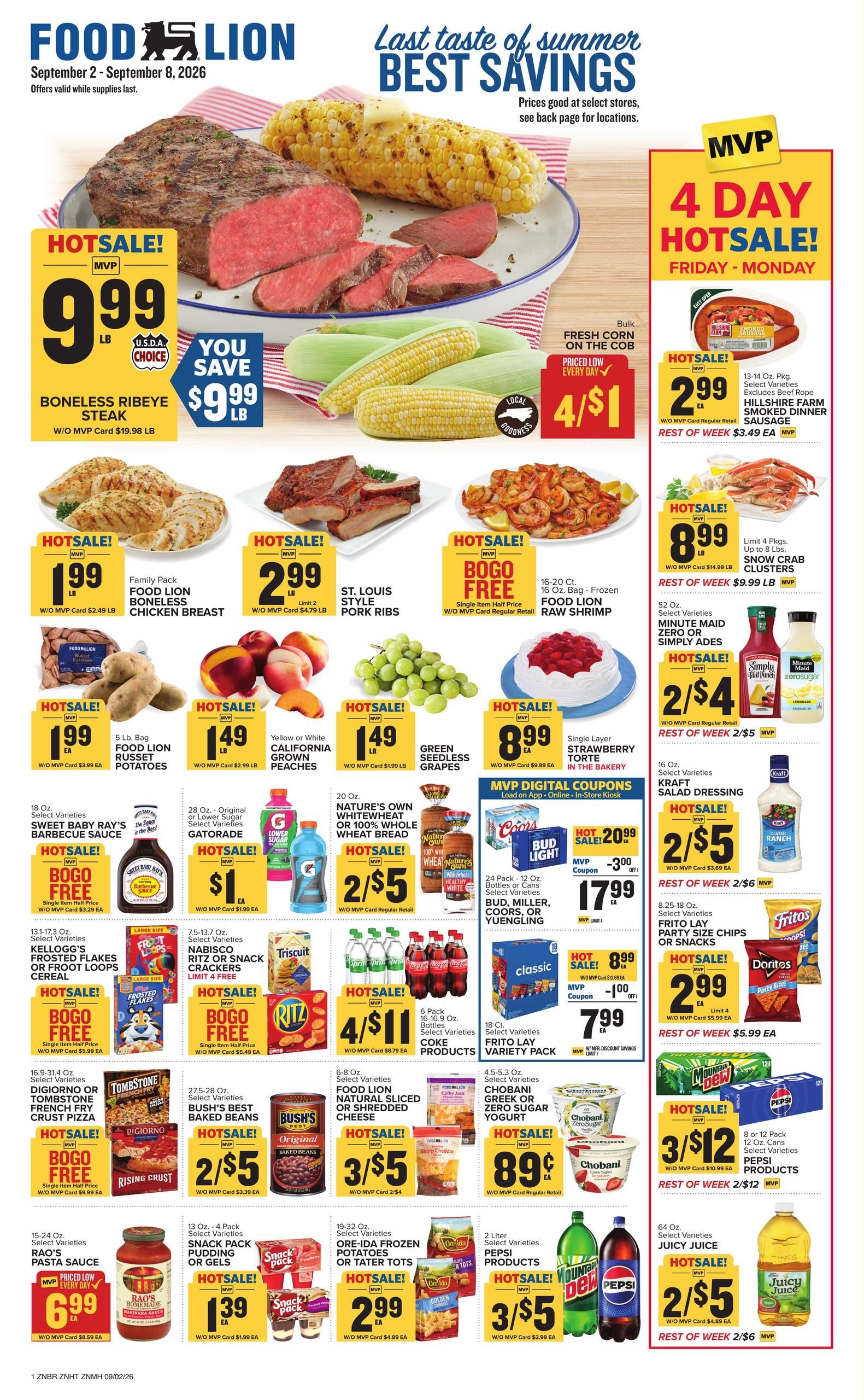 Food Lion (Rockingham Area, NC) Weekly Ad September 2 - 8, 2026