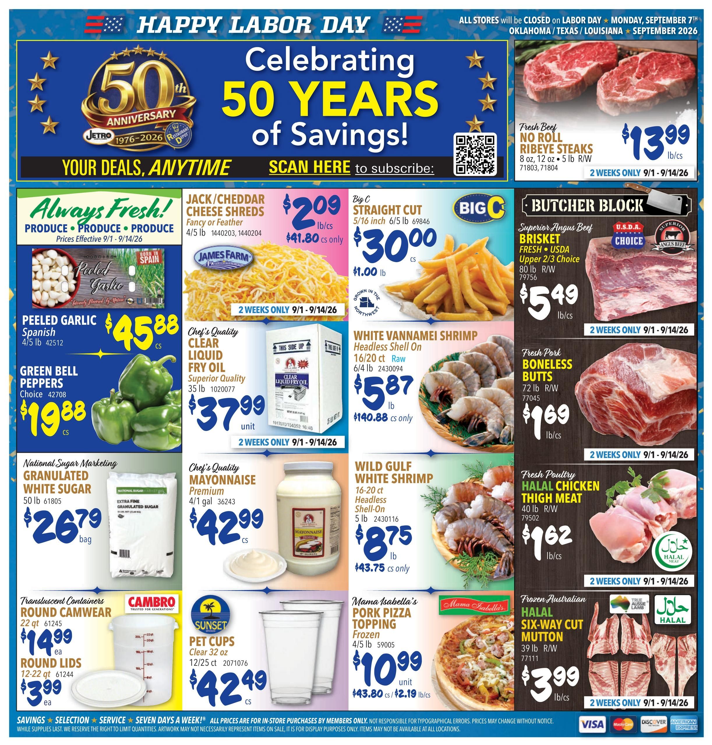 Restaurant Depot (Addis Area, LA) Weekly Ad September 1 - 30, 2026