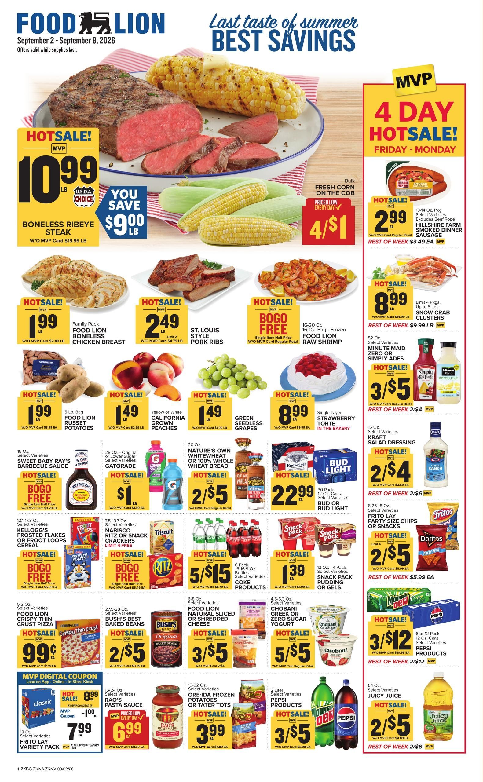 Food Lion (Smiths Grove Area, KY) Weekly Ad September 2 - 8, 2026