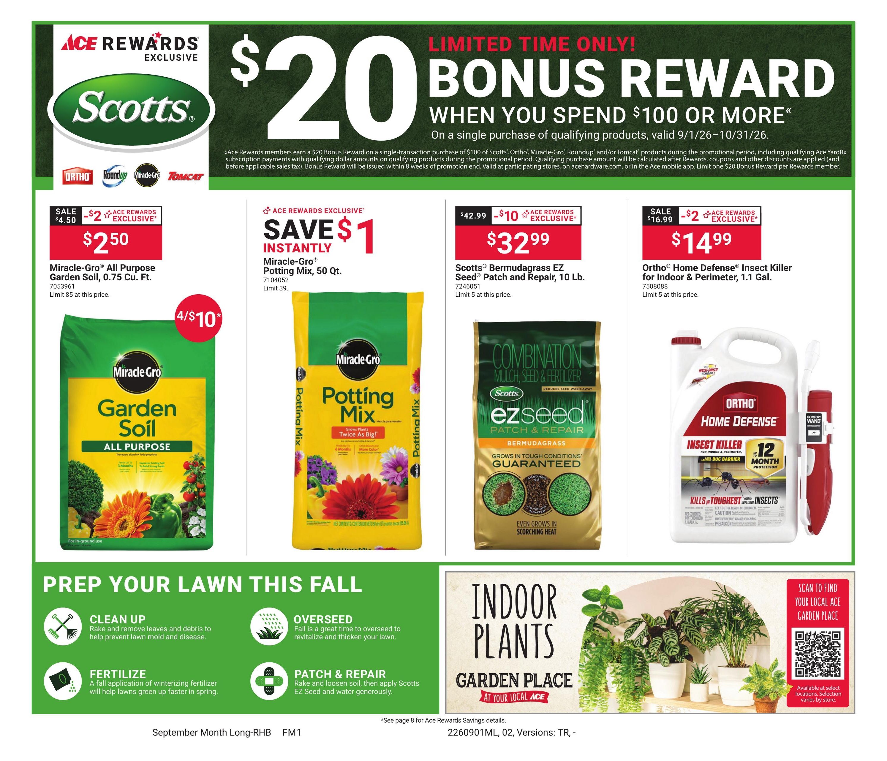 Ace Hardware (Andalusia Area, AL) Red Hot Buys Weekly Ad September 1 - 30, 2026