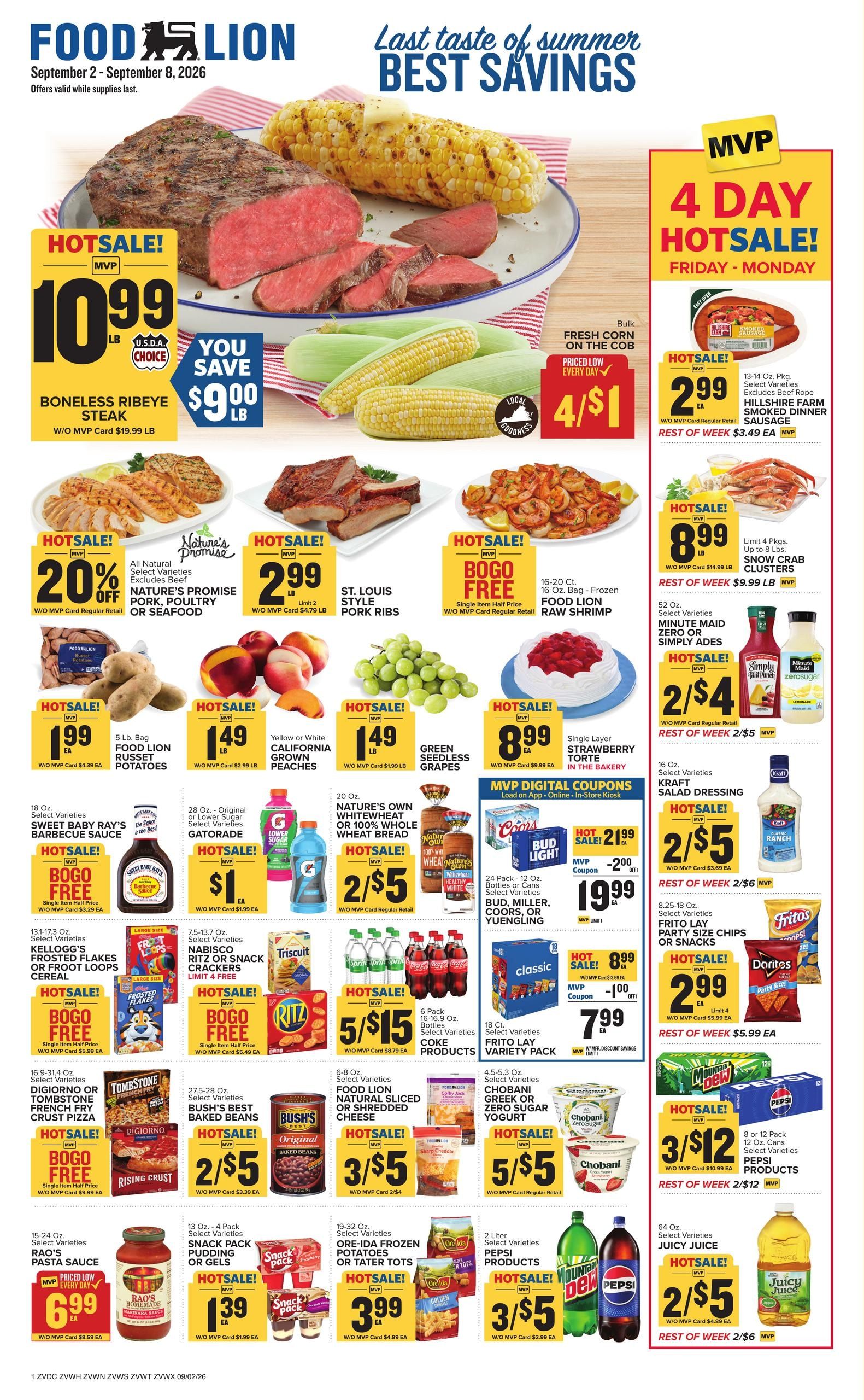 Food Lion (Winchester Area, VA) Weekly Ad September 2 - 8, 2026