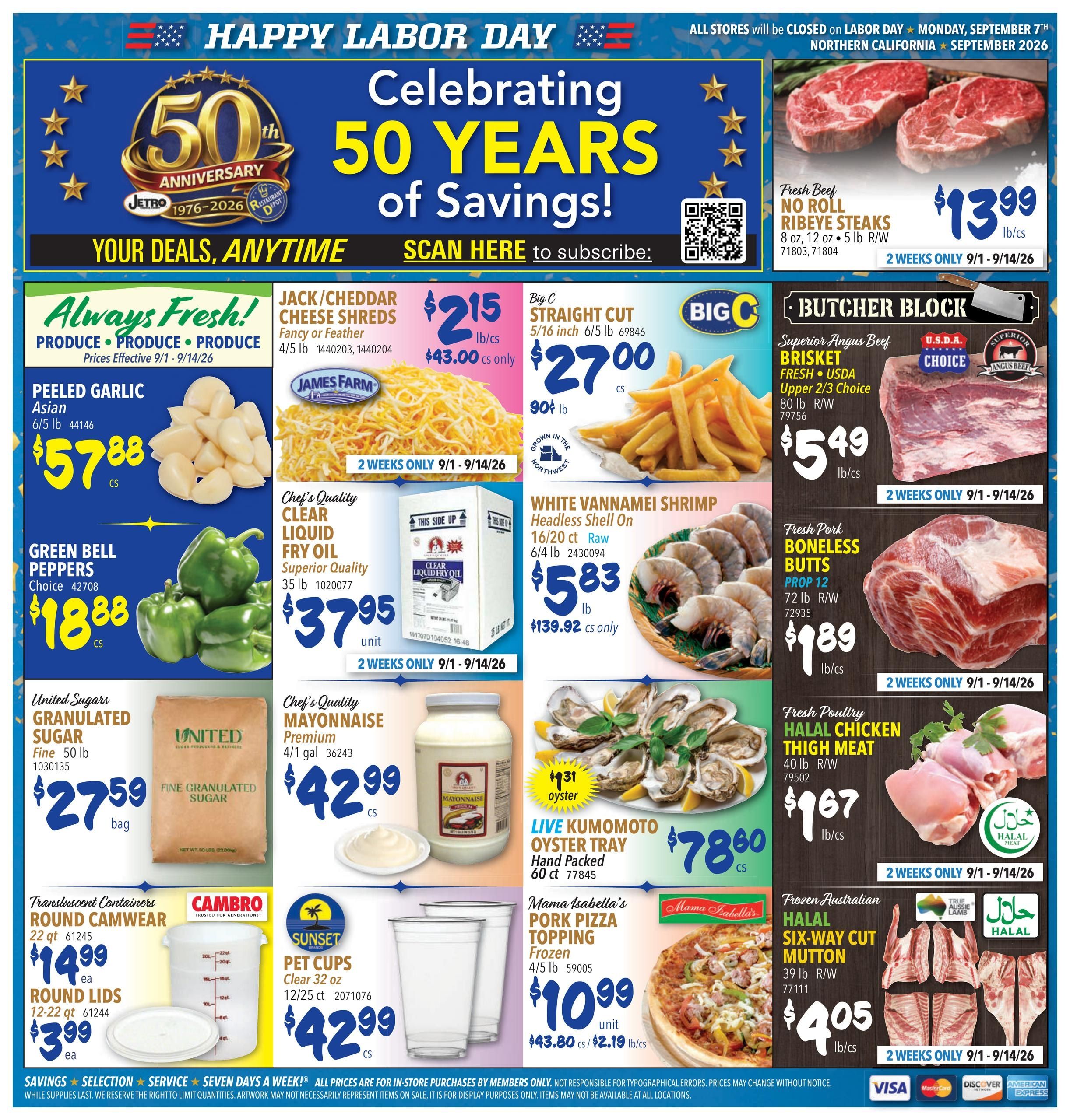Restaurant Depot (Alameda Area, CA) Weekly Ad September 1 - 30, 2026