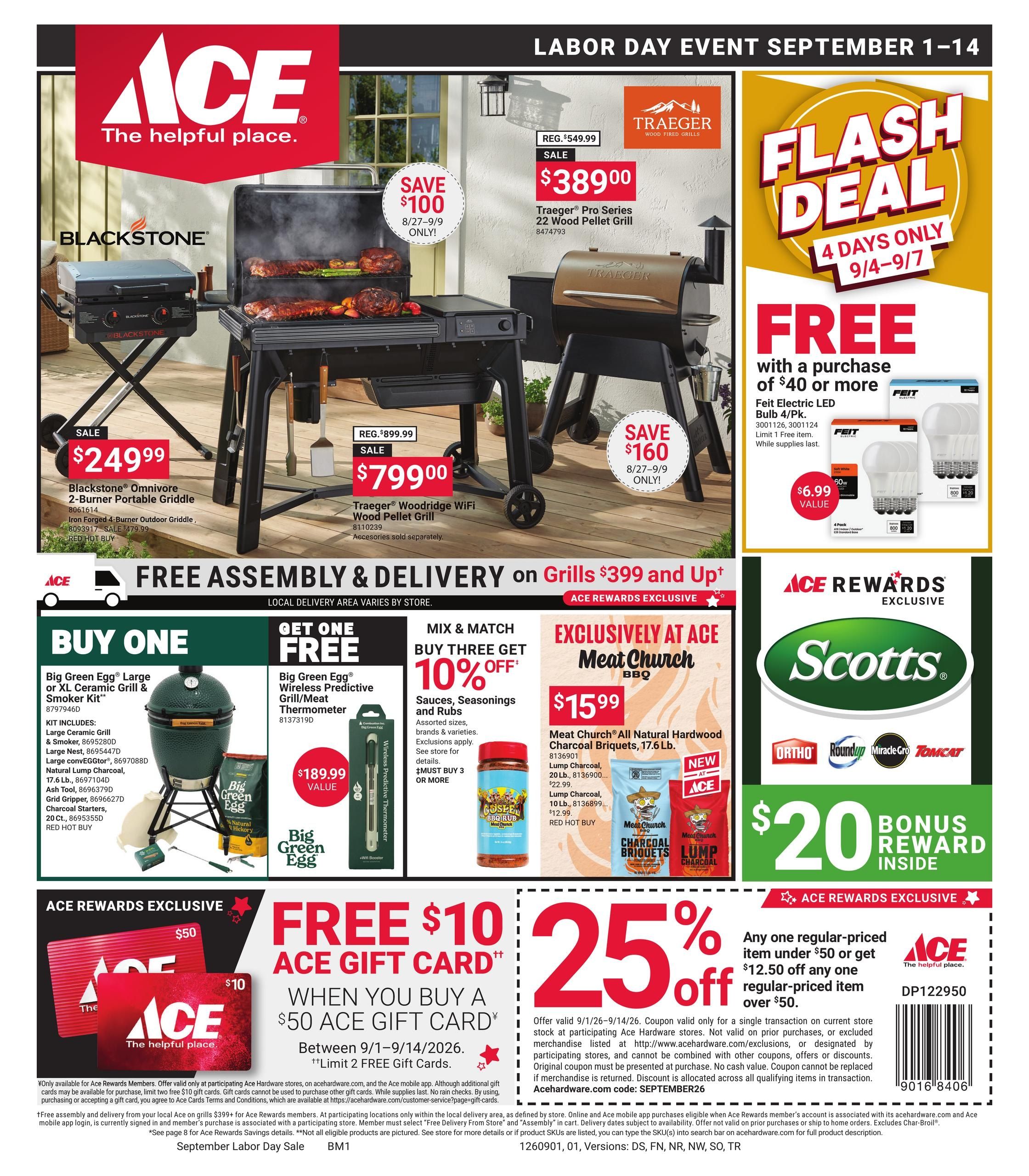 Ace Hardware (Andalusia Area, AL) September Labor Day Weekly Ad September 1 - 14, 2026