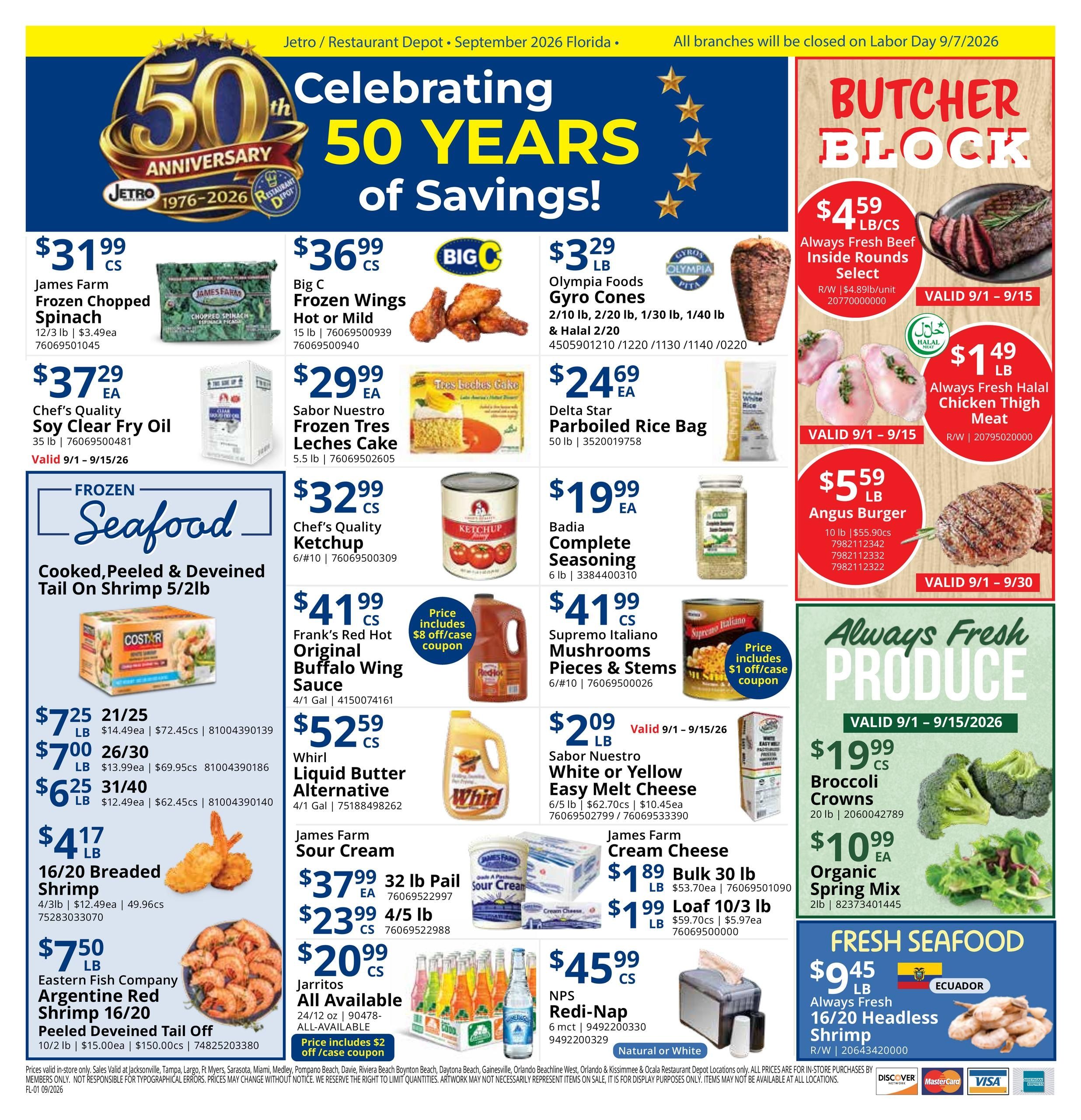 Restaurant Depot (Altamonte Springs Area, FL) Weekly Ad September 1 - 30, 2026