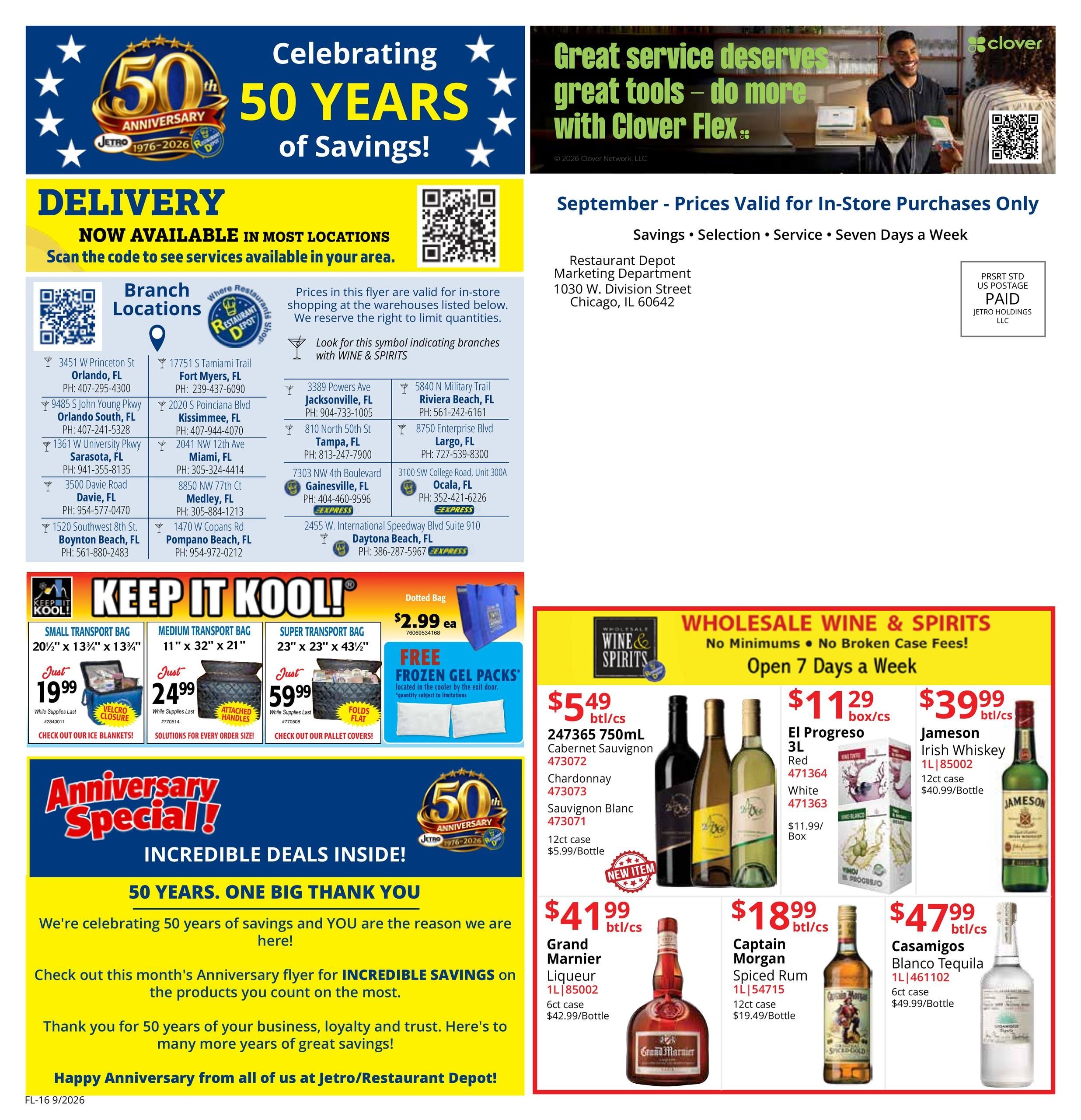 Restaurant Depot (Altamonte Springs Area, FL) Weekly Ad September 1 - 30, 2026