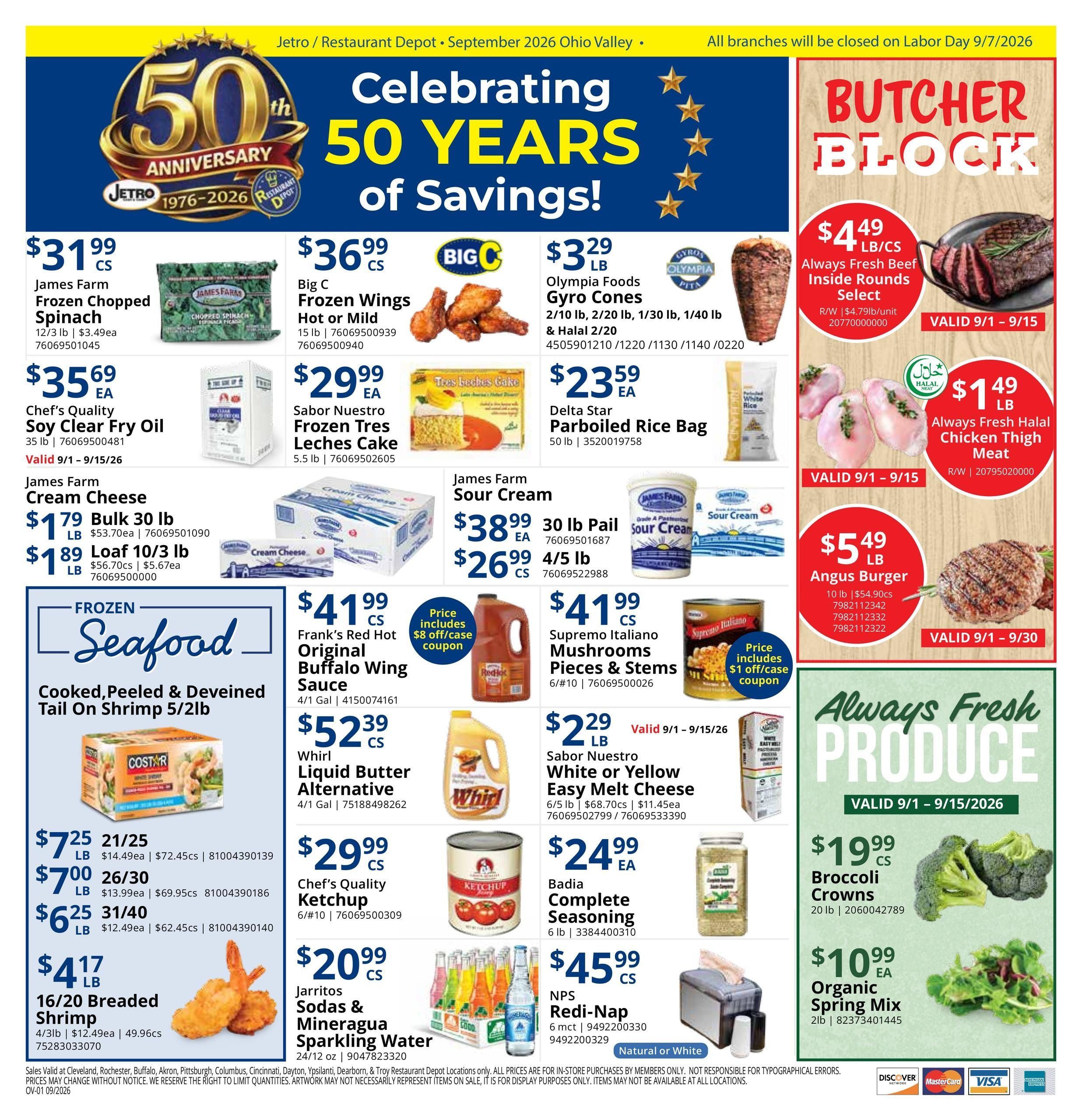 Restaurant Depot (Bath Area, IN) Weekly Ad September 1 - 30, 2026