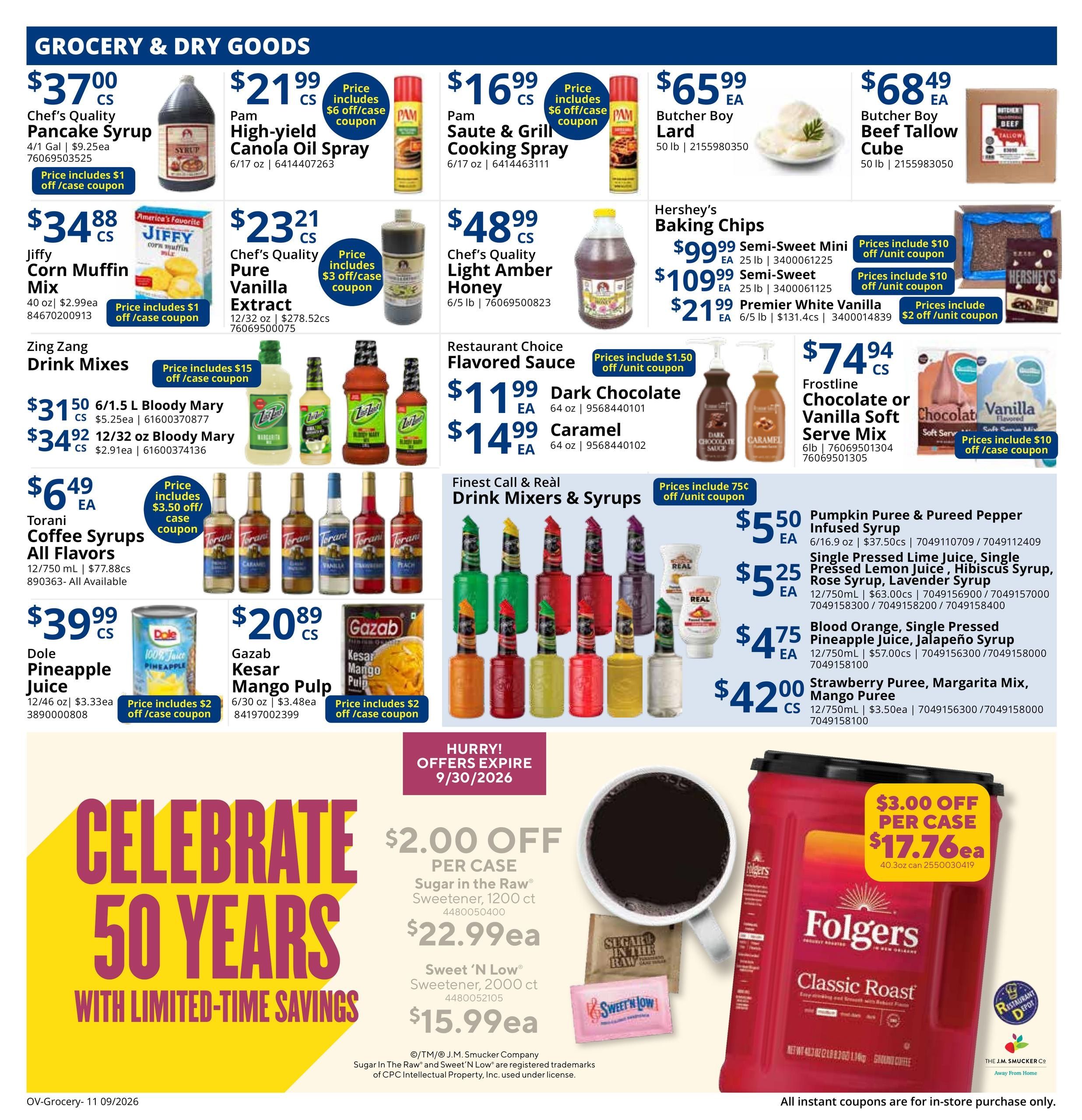 Restaurant Depot (Bath Area, IN) Weekly Ad September 1 - 30, 2026