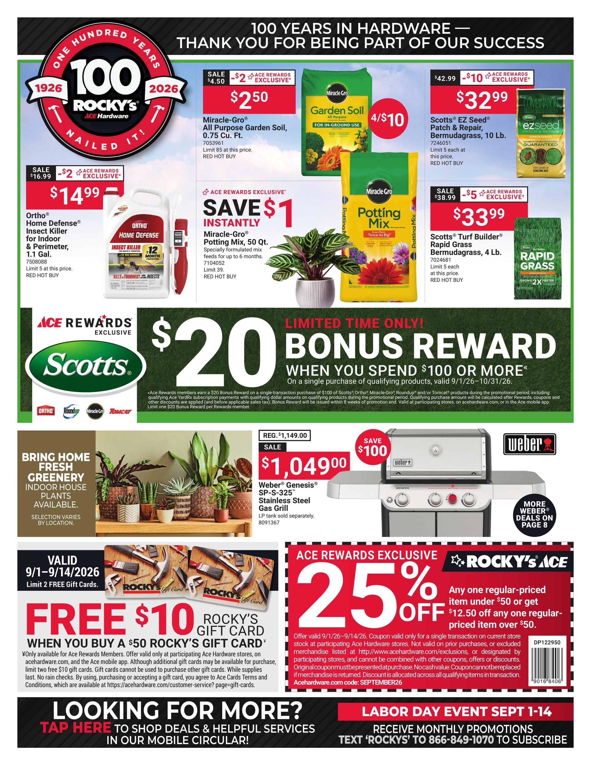 Ace Hardware (Boca Raton Area, FL) September Labor Day Event Weekly Ad September 1 - 14, 2026