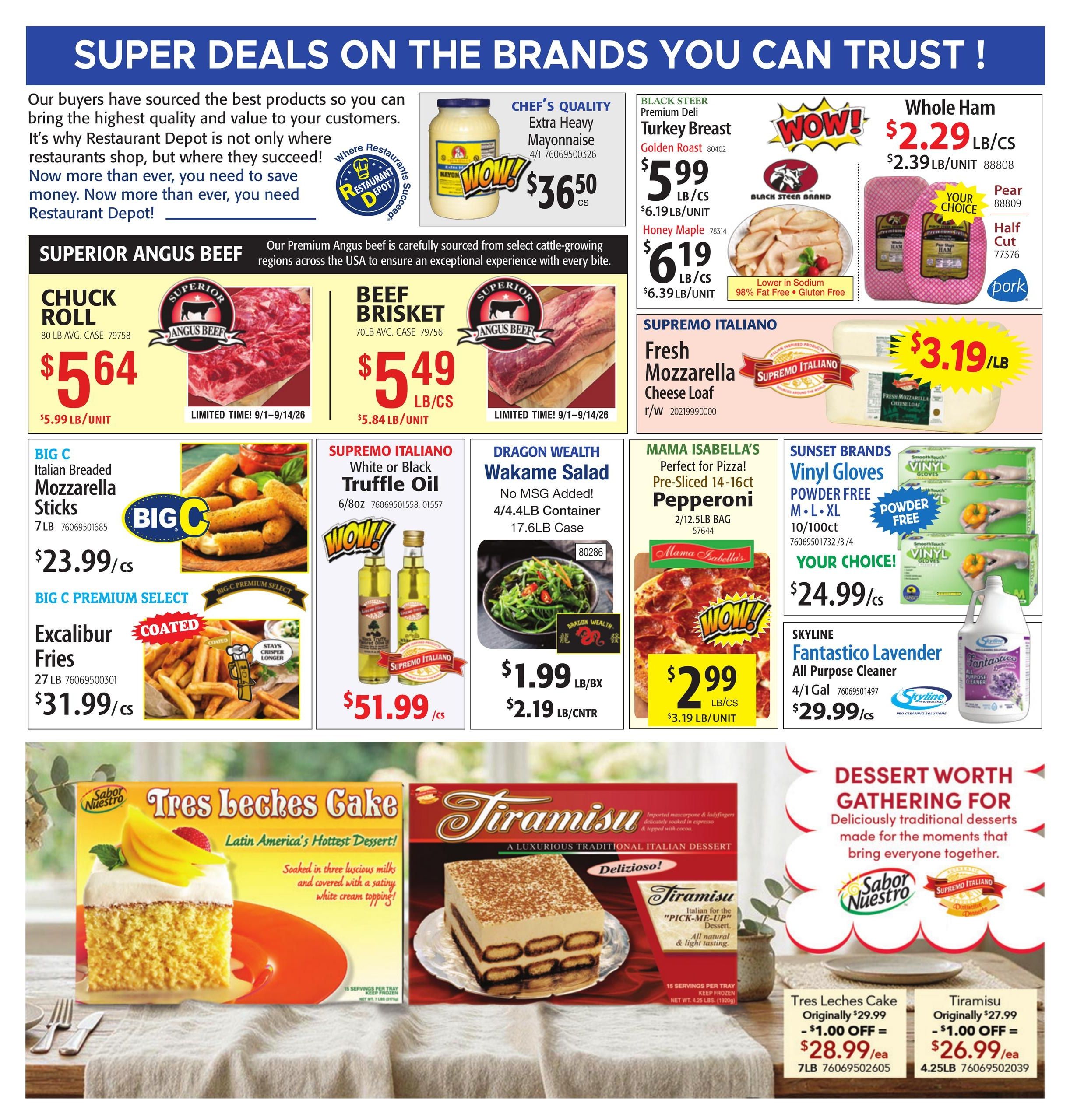 Restaurant Depot (Parcel Return Service Area, DC) Weekly Ad September 1 - 30, 2026
