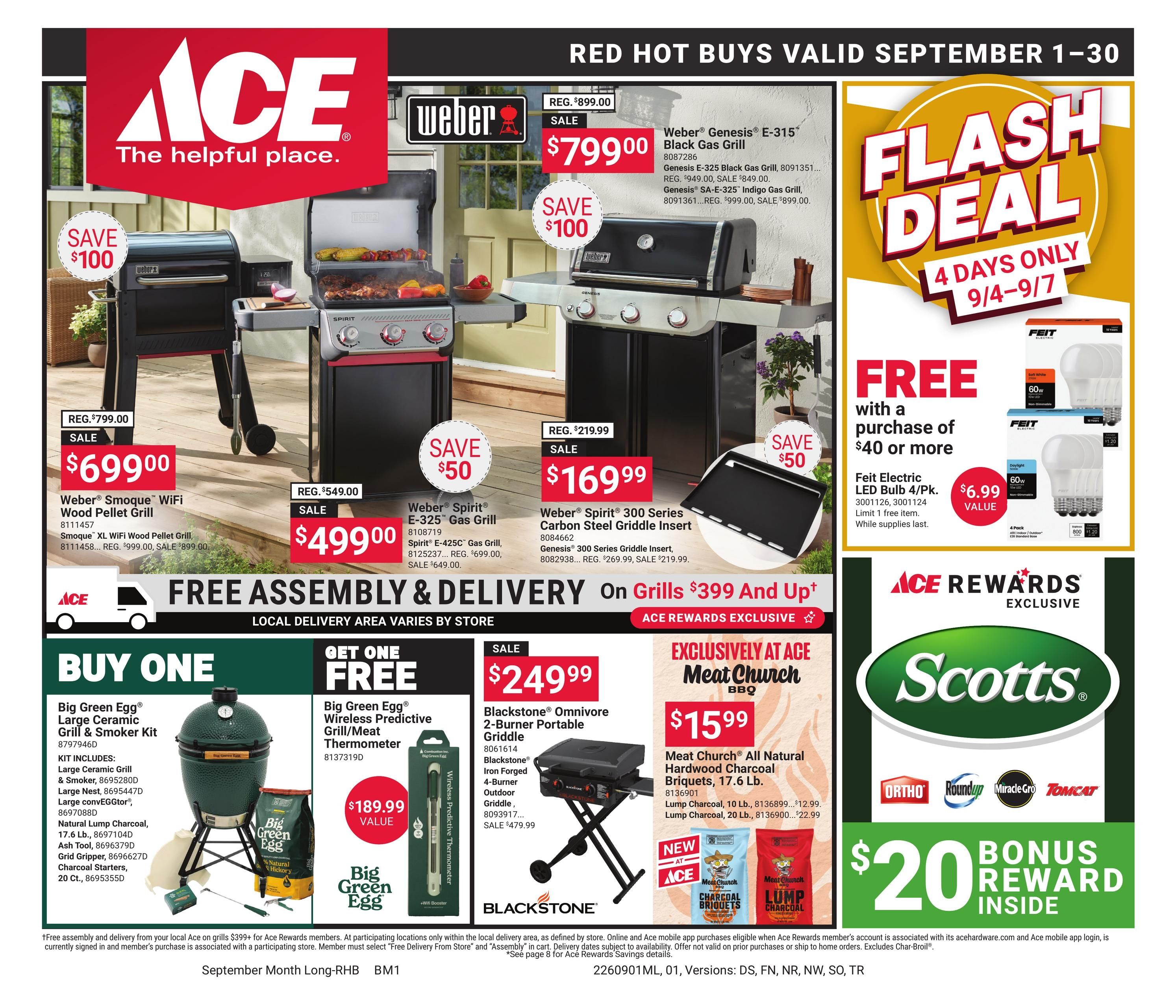 Ace Hardware (Bronson Area, IA) Red Hot Buys Weekly Ad September 1 - 30, 2026