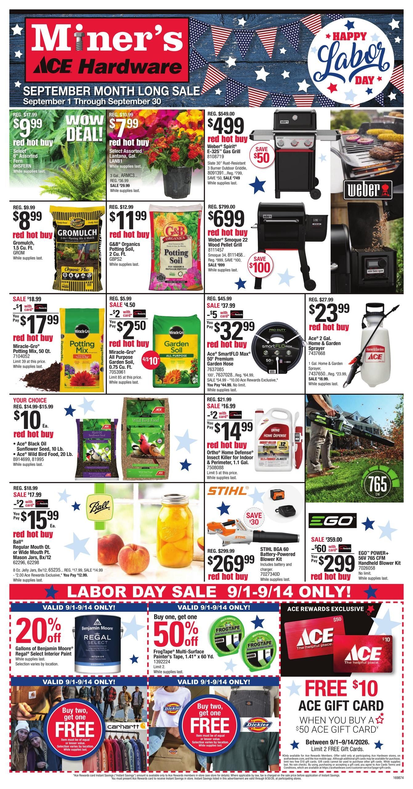 Ace Hardware September Month Long Sale Weekly Ad September 1 - 30, 2026