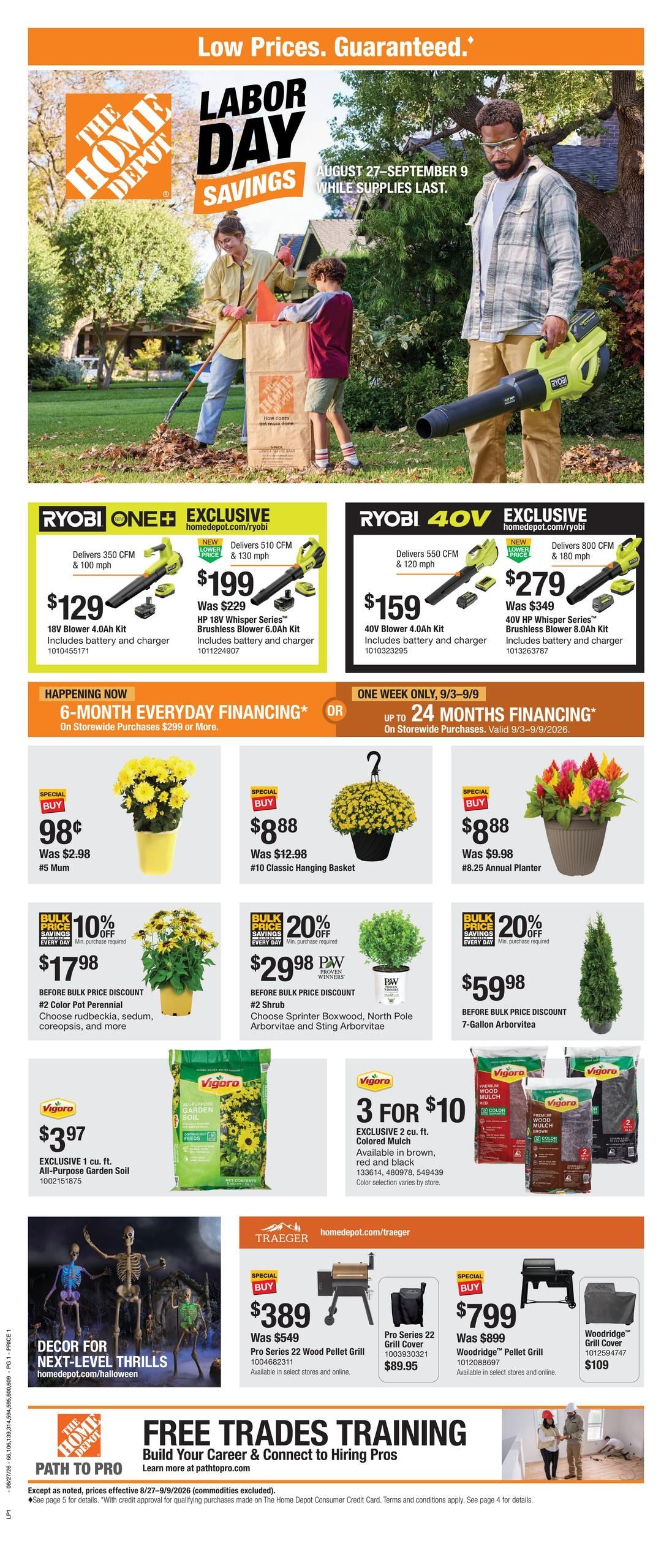 Home Depot (Belmore Area, OH) Labor Day Savings Weekly Ad August 27 - September 9, 2026