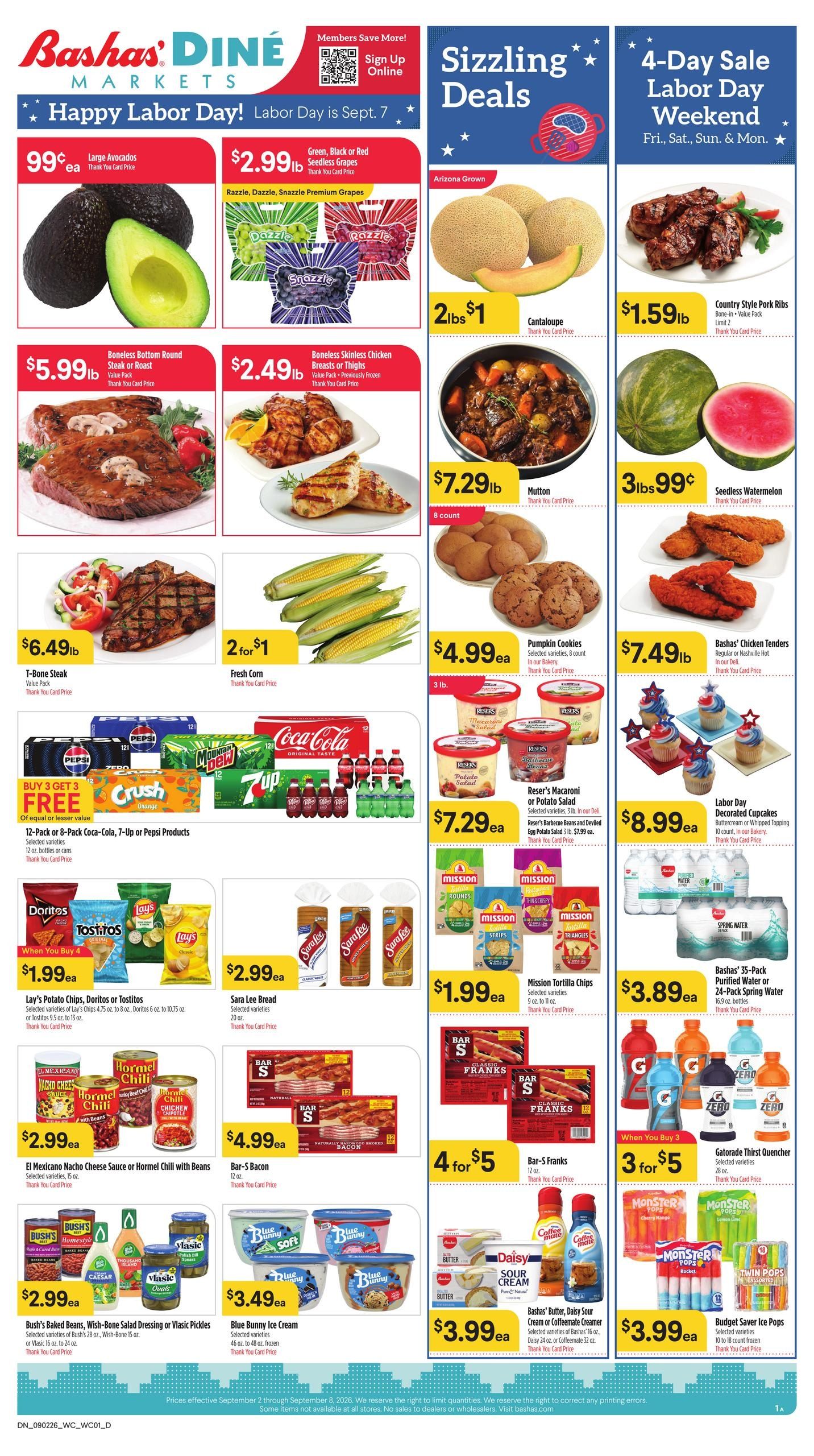 Bashas' (Dennehotso Area, AZ) Weekly Ad September 2 - 8, 2026