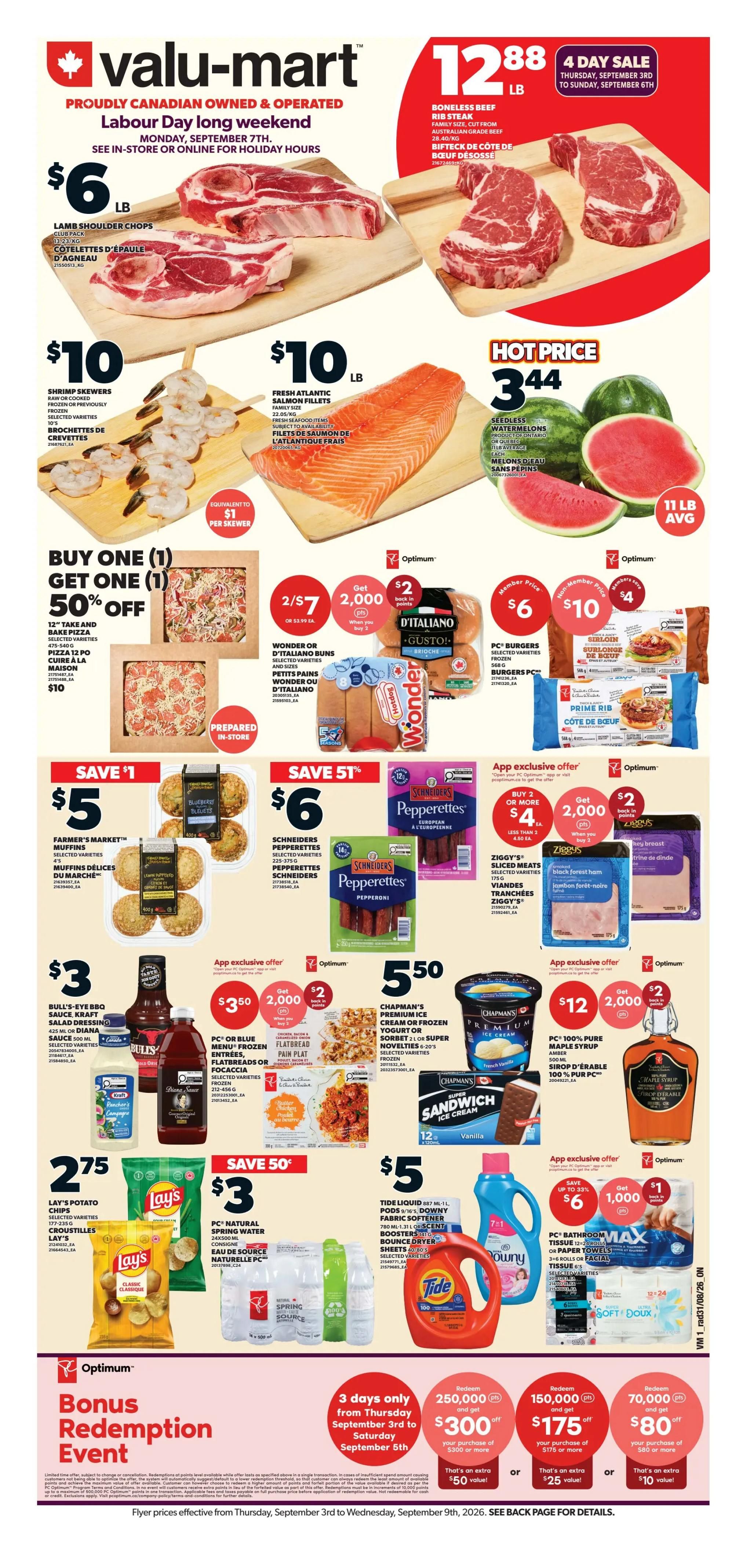 Valu-mart Flyer September 3 to 9