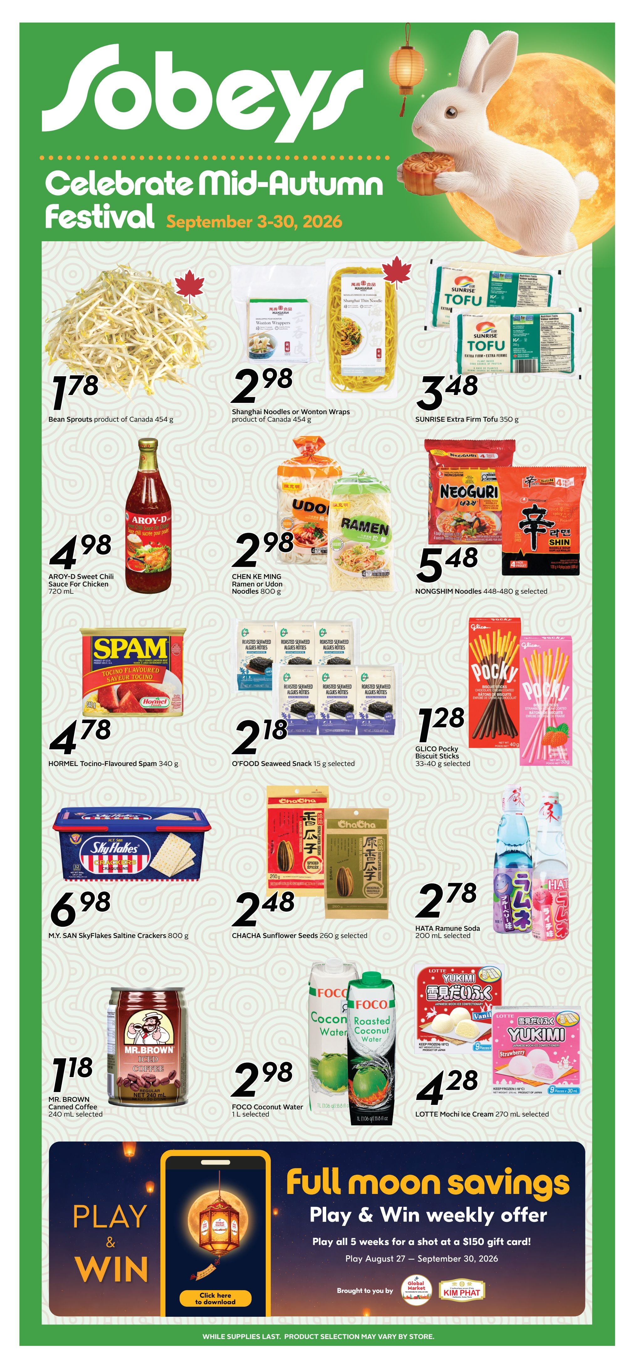 Sobeys (ON) Mid-Autumn Festival Flyer September 3 to 30